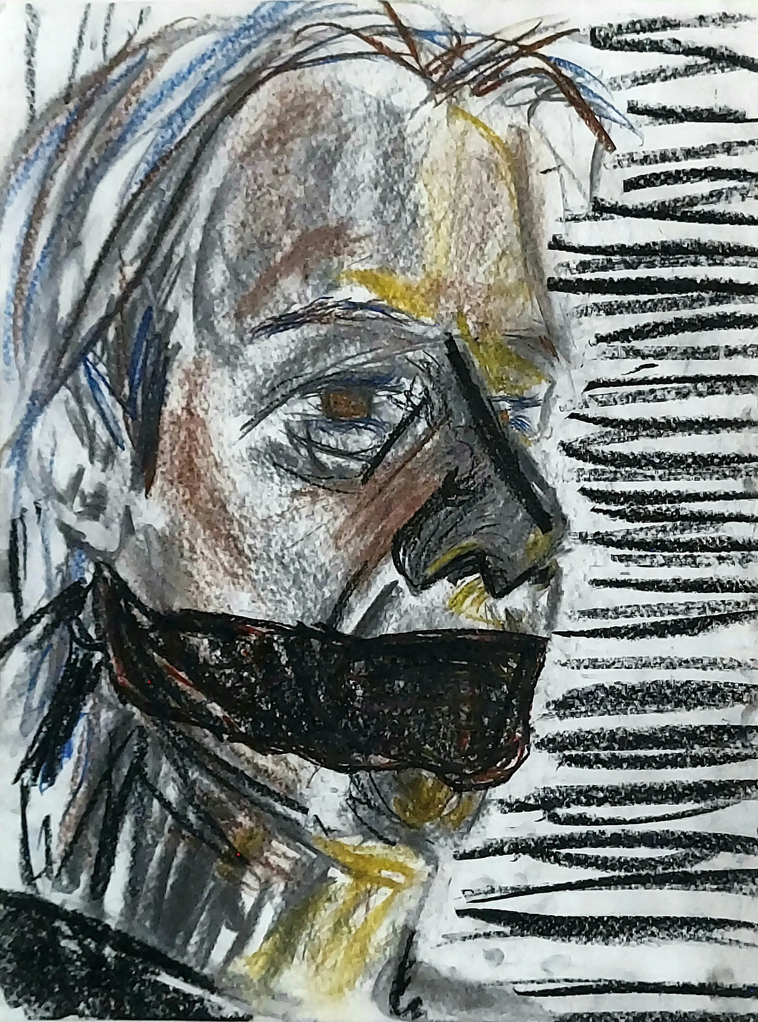 Stop Talking (Left), Soft Pastels on Bristol Board, 24 in. x 18 in., 2006