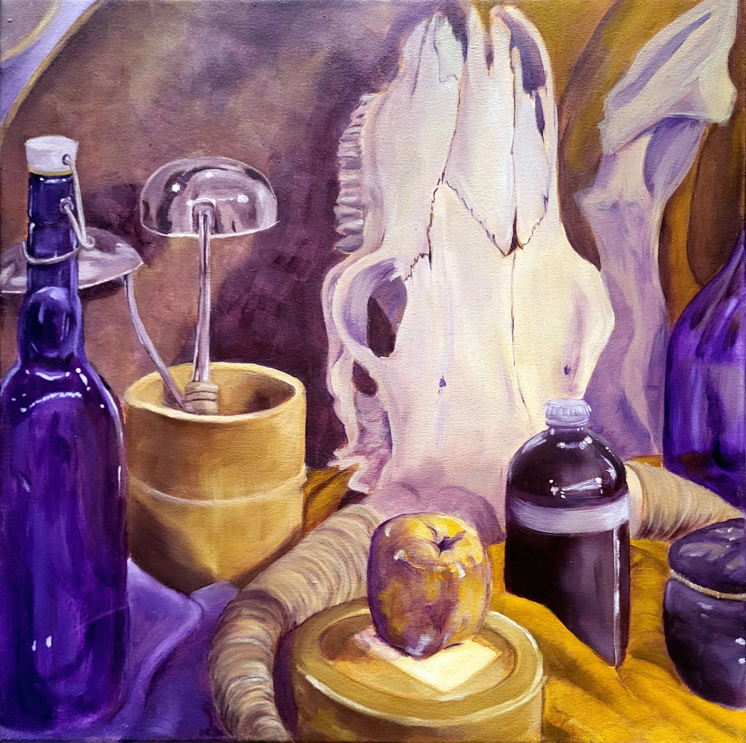 Complementary Vanitas, Oil on Canvas, 20 in. x 20 in., 2025