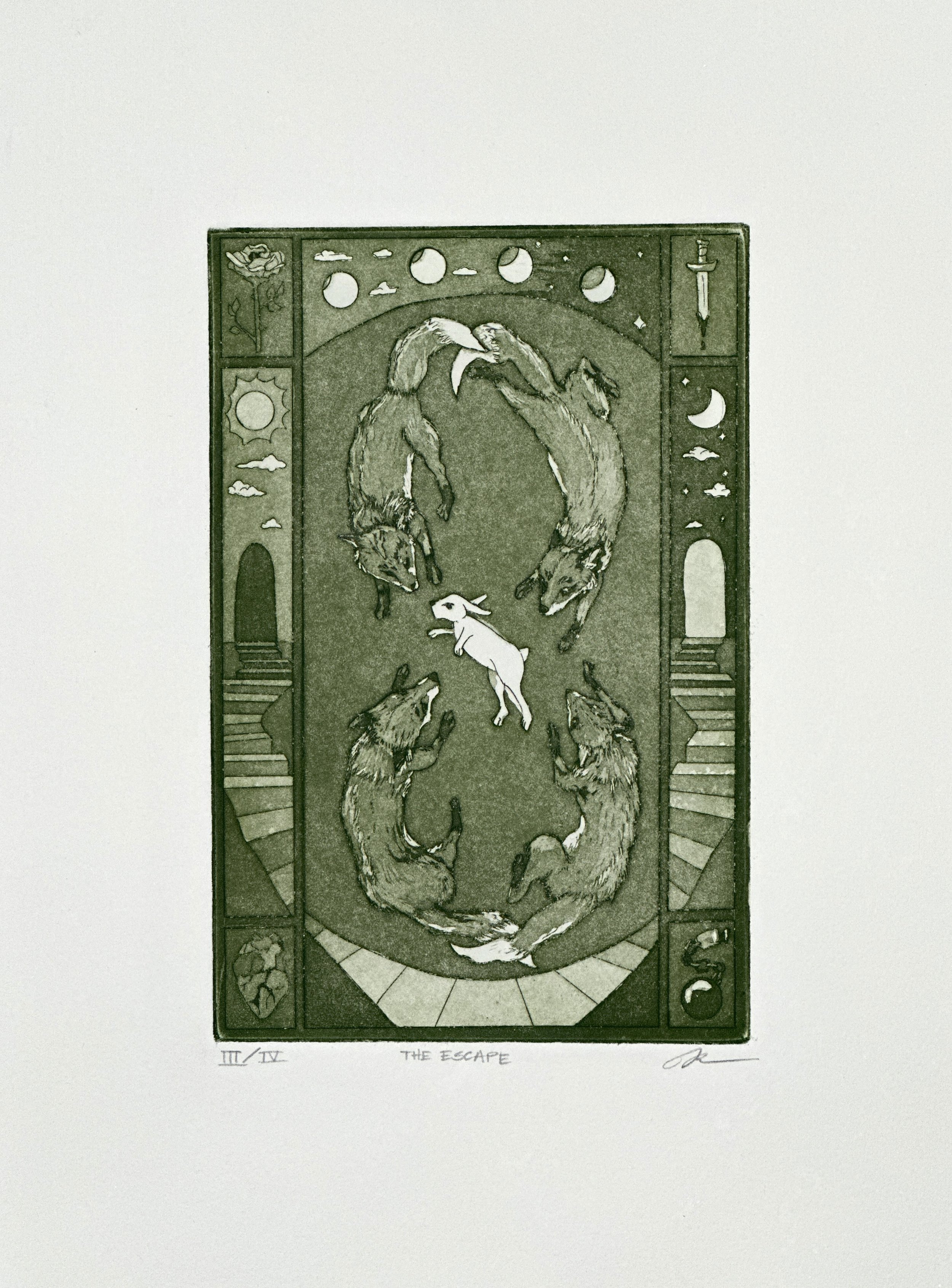 'The Escape',
Intaglio print,
2023