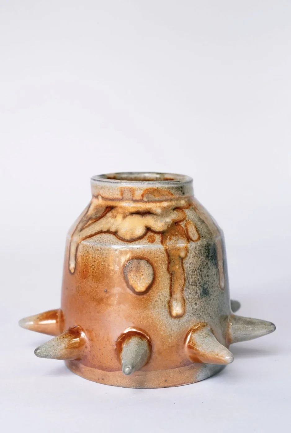 Spike Pot,
Wood and soda ash, ceramic,
2024
