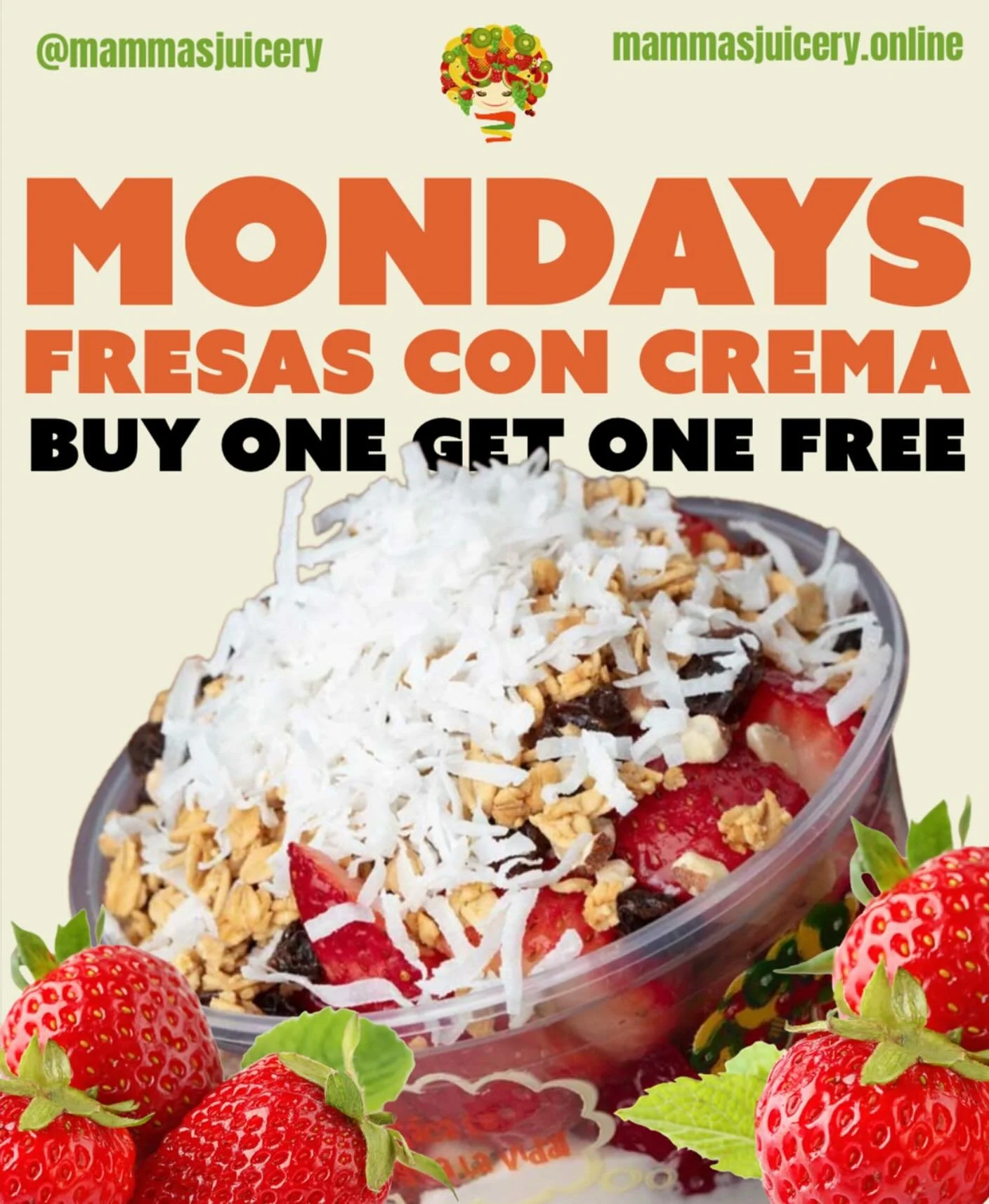 Mamma changed her mind&hellip; 😅
FRESAS CON CREMA BOGO FREE EVERY MONDAY ALL LOCATIONS!

#fresas #fresasconcrema #bogo