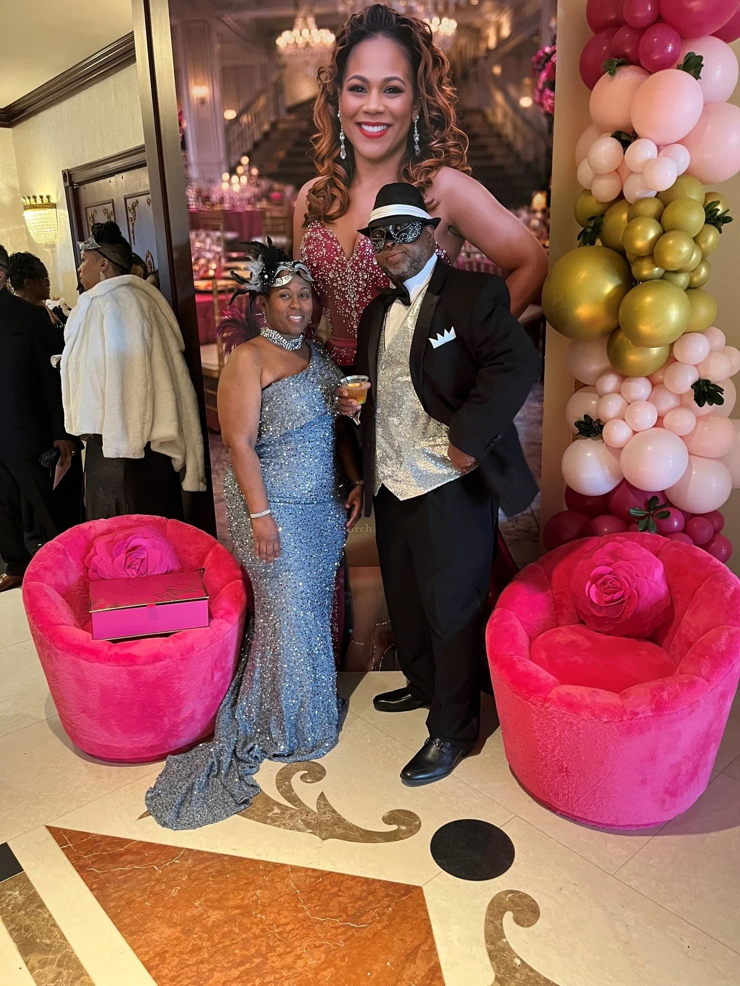 An evening draped in elegance&mdash; Tia's Birthday Extravaganza &mdash;"Unmasked At 50" unfolds with opulent style. Guests shimmer in designer attire, jewels glint under golden lights, and every moment exudes sophistication. A celebration 