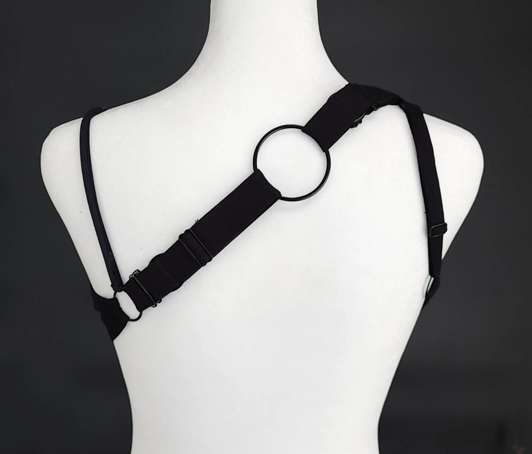 The BraBerry Gold, patented, no underwire, no stomach pressure, pure cotton, back view with one arm back straps.