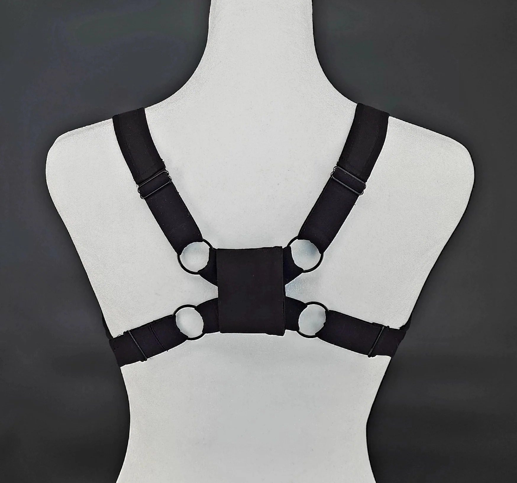The BraBerry, patented, no underwire, no stomach pressure, pure cotton, Posture correcting back strap combination,  back view with original crisscross back straps.