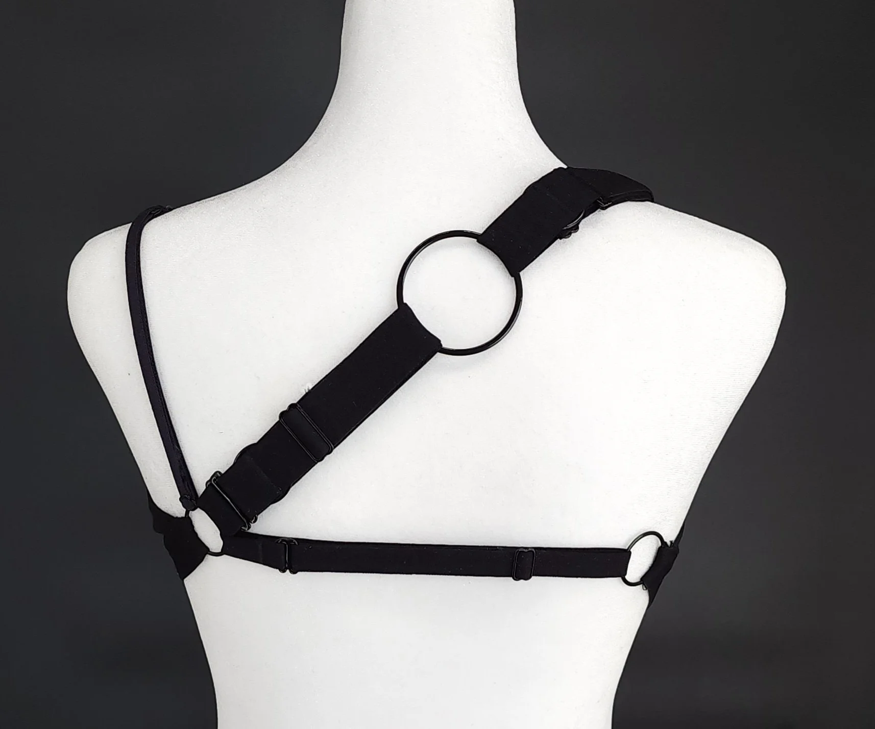 The BraBerry Gold, patented, no underwire, no stomach pressure, pure cotton, back view with cross back straps.