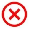 Red circle with a red X in the center