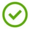 Green check mark inside a circle
