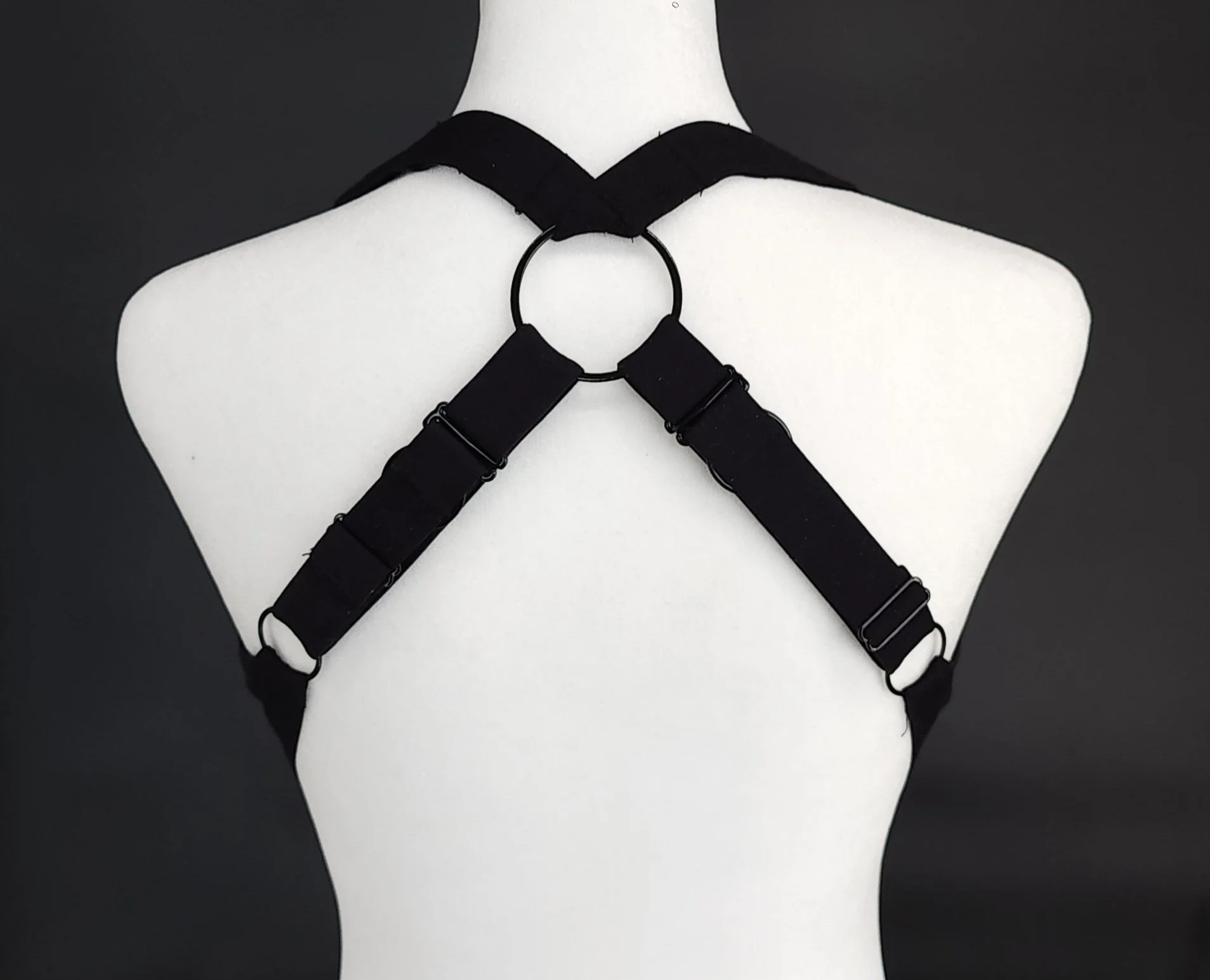 The BraBerry Gold, patented, no underwire, no stomach pressure, pure cotton, Posture correcting back strap combination, back view with high crisscross back straps.
