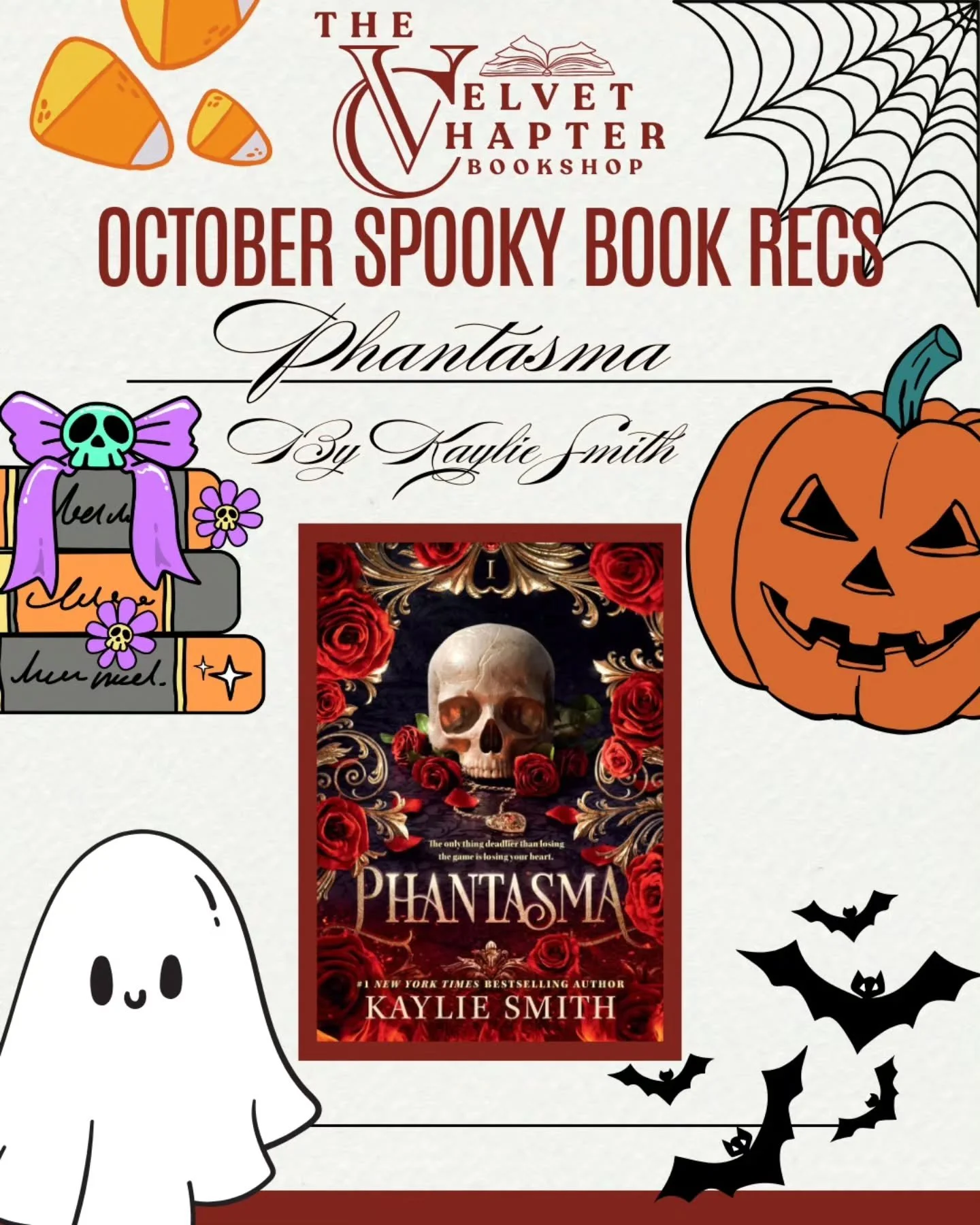 Let's start off October with a spooky book rec.

This week, our staff pick is Phantasma by Kaylie Smith

&quot;It&rsquo;s if hunger games took place during spooky season in Victorian Era New Orleans. And the main male character is an adult Danny Phan