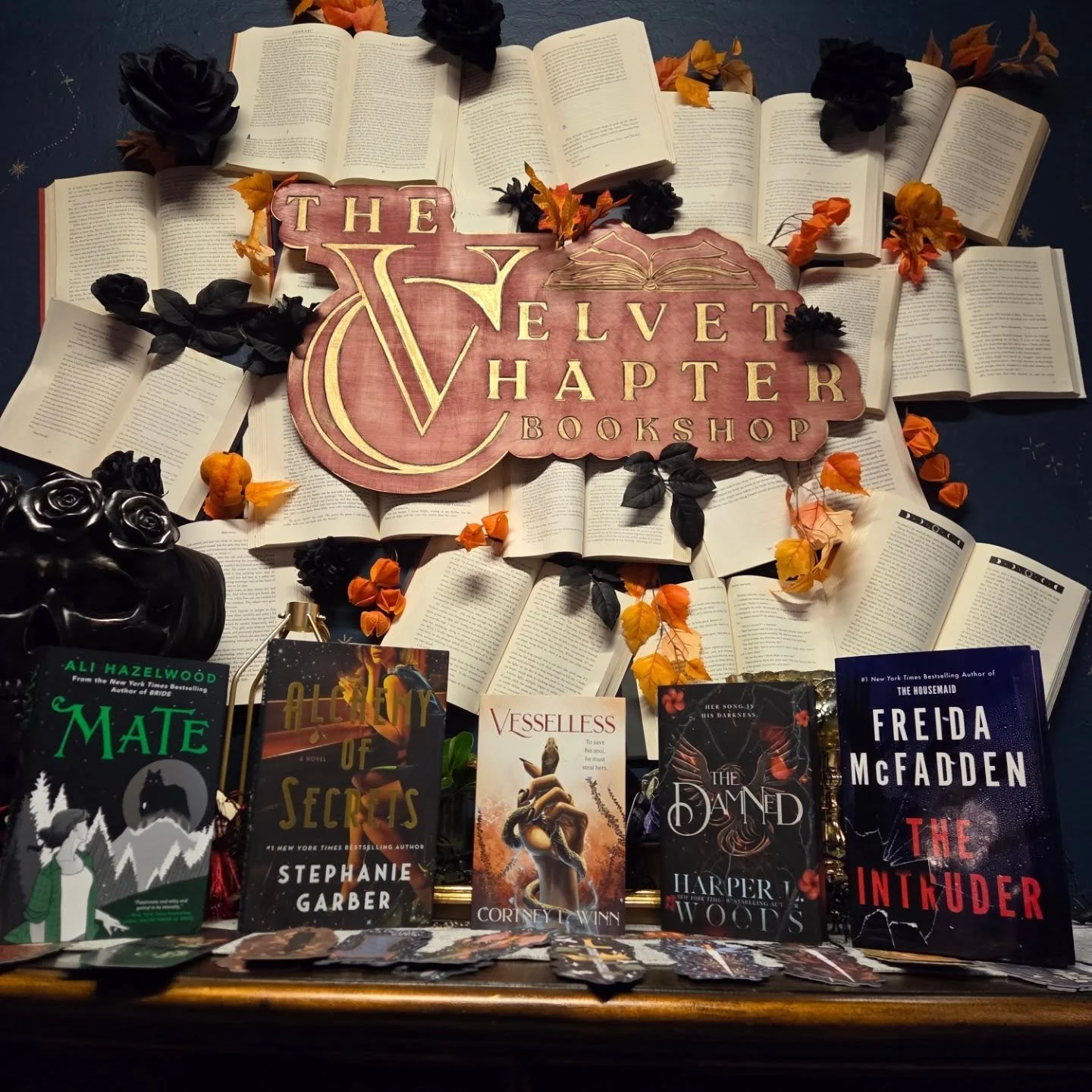📚✨ New on the Shelves at The Velvet Chapter Bookshop! ✨📚
Our latest arrivals are perfect for spooky season and cozy reading vibes. Check out these fresh new reads:

🌲 &quot;Mate&quot; by Ali Hazelwood -A paranormal romance you won&rsquo;t want to 