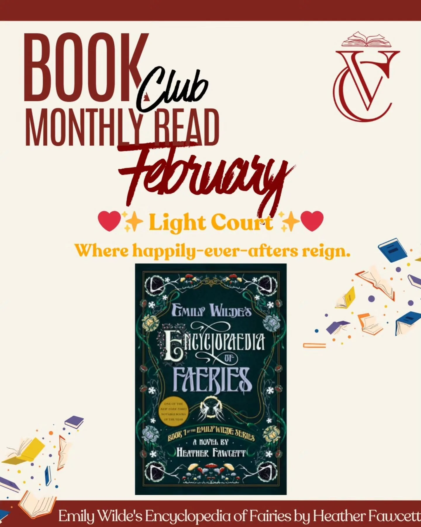 Want to know what our book clubs are reading this month? 

It&rsquo;s Book Club Weekend at The Velvet Chapter, and we&rsquo;re diving into some seriously good stories across all three courts 👀💫

🌸 Light Court &mdash; Emily Wilde&rsquo;s Encycloped