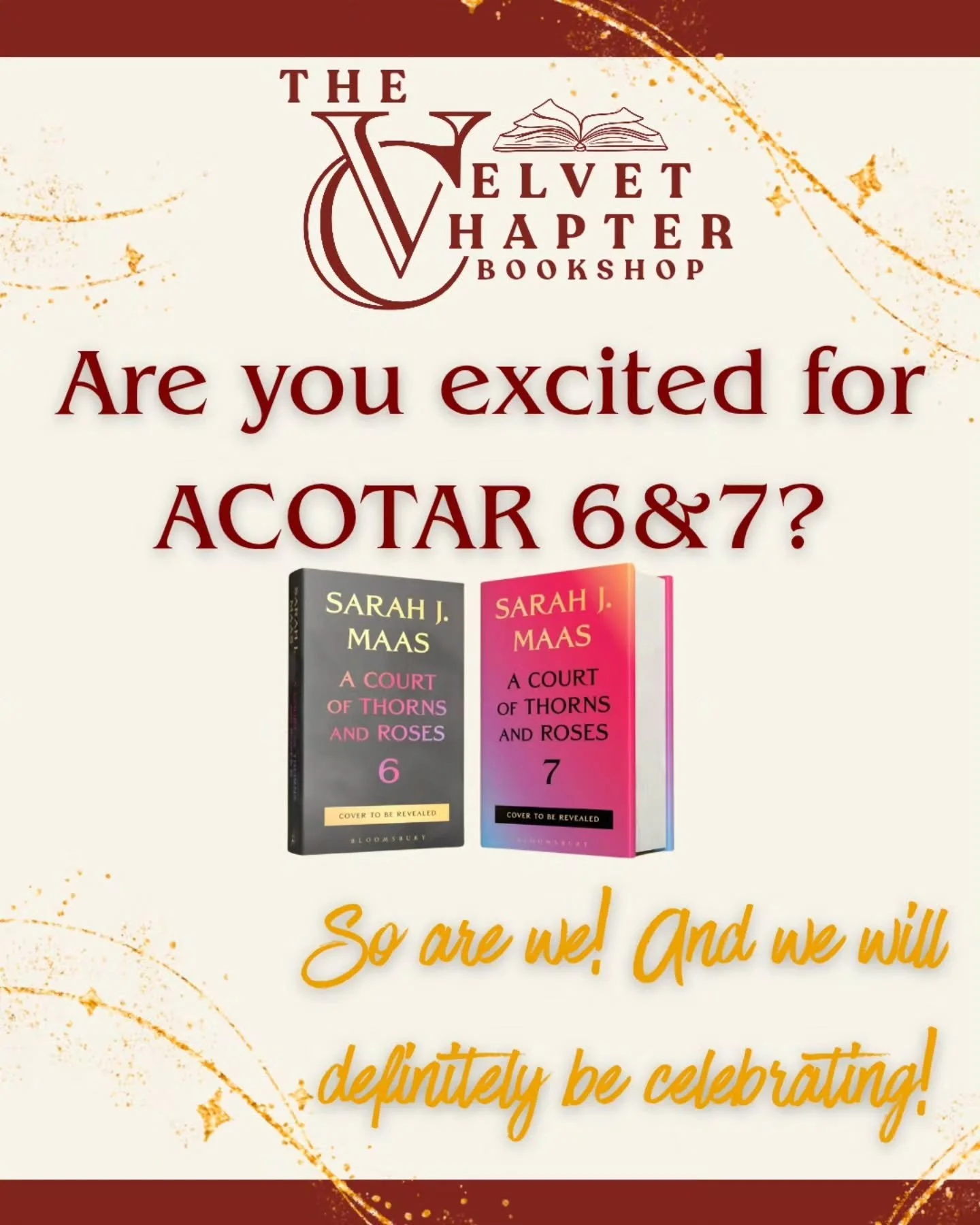 The news heard &lsquo;round the book world&hellip; ✨📚 and don&rsquo;t worry, we&rsquo;re already getting our calendars ready.

We are so excited for the upcoming ACOTAR releases, and of course we want to celebrate them with all of you.

So obviously