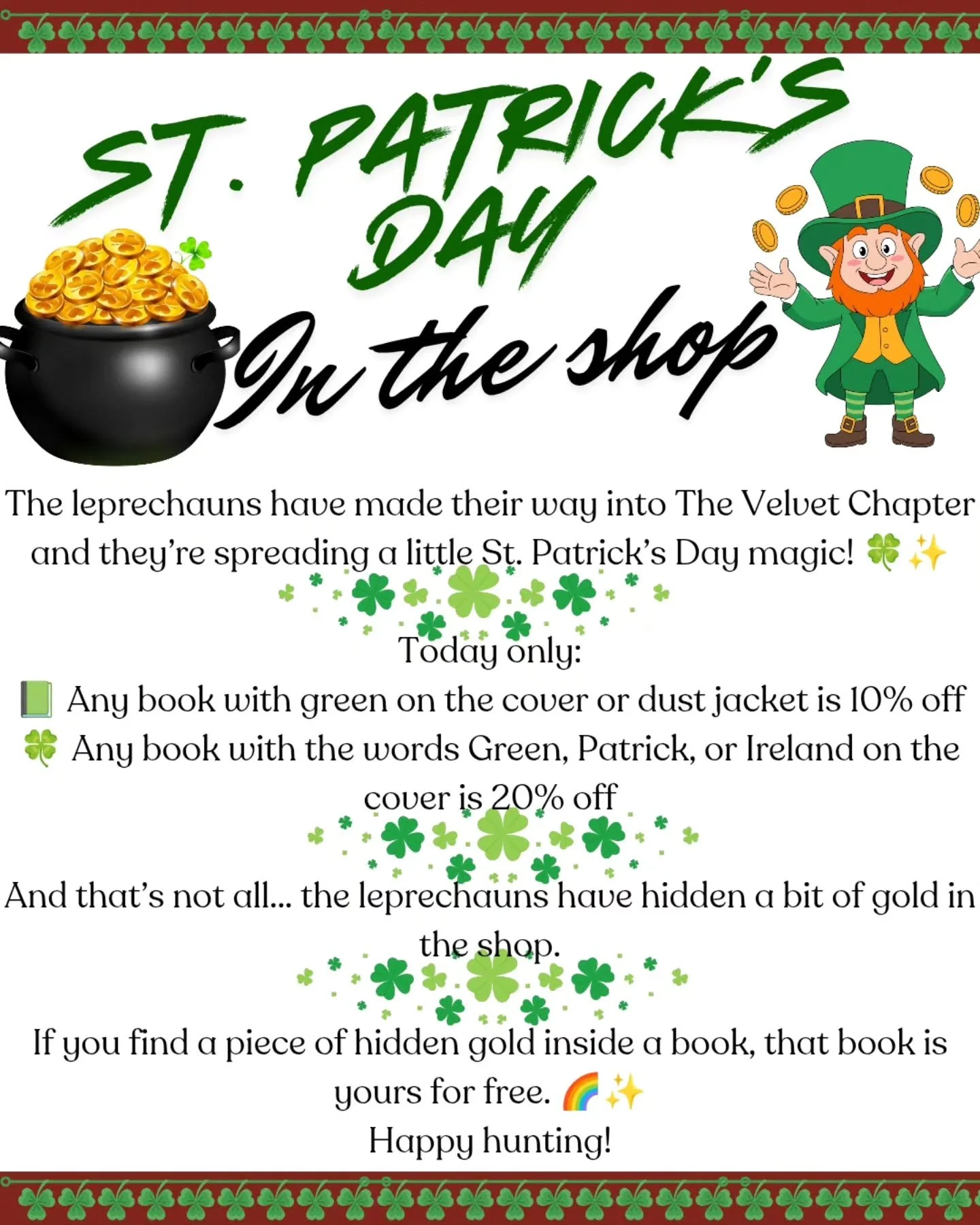 Happy St. Patrick's Day from The Velvet Chapter...