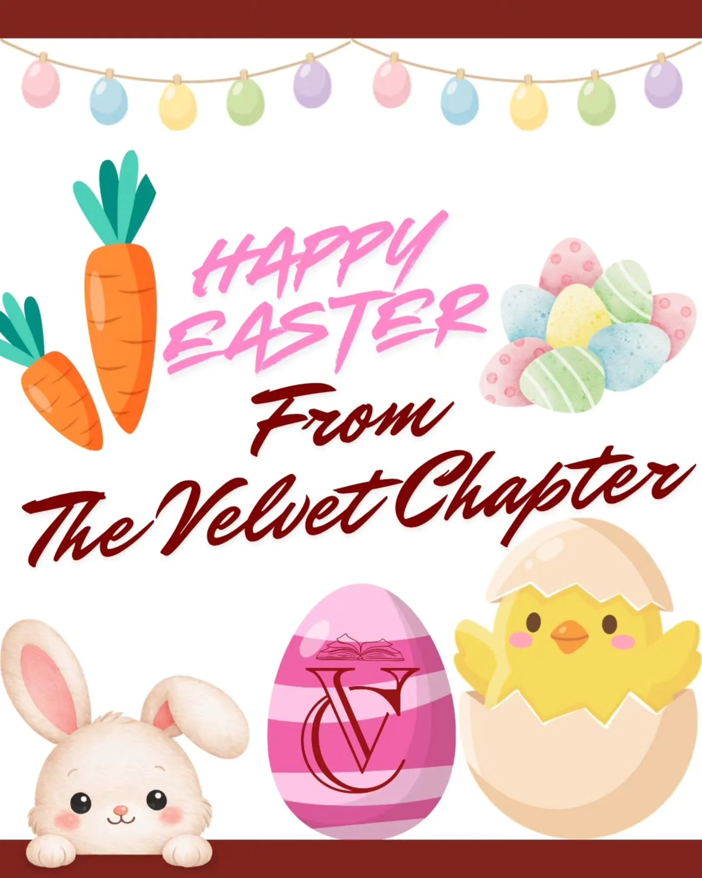 🌸🐣 Happy Easter from The Velvet Chapter 🐣🌸

A little spring magic is in the air, and our shelves are blooming with stories waiting to be discovered. 🌿📚✨

We&rsquo;re open today, so come wander, browse, and maybe find a story sweeter than chocol
