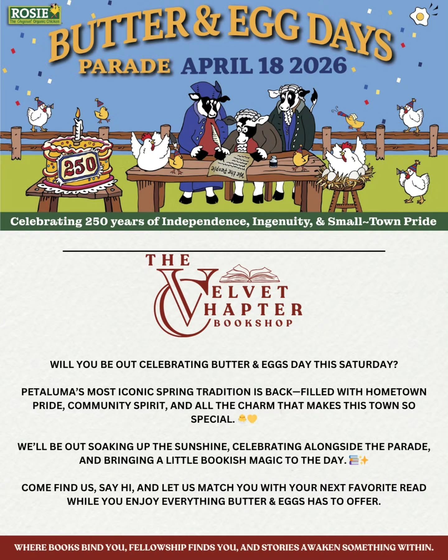 🌼✨ Butter &amp; Eggs Day in Petaluma ✨🌼

This Saturday, the town comes alive with one of Petaluma&rsquo;s most beloved traditions, parade routes, local vendors, and that unmistakable small-town magic. 🐣💛

We&rsquo;ll be out celebrating right alon