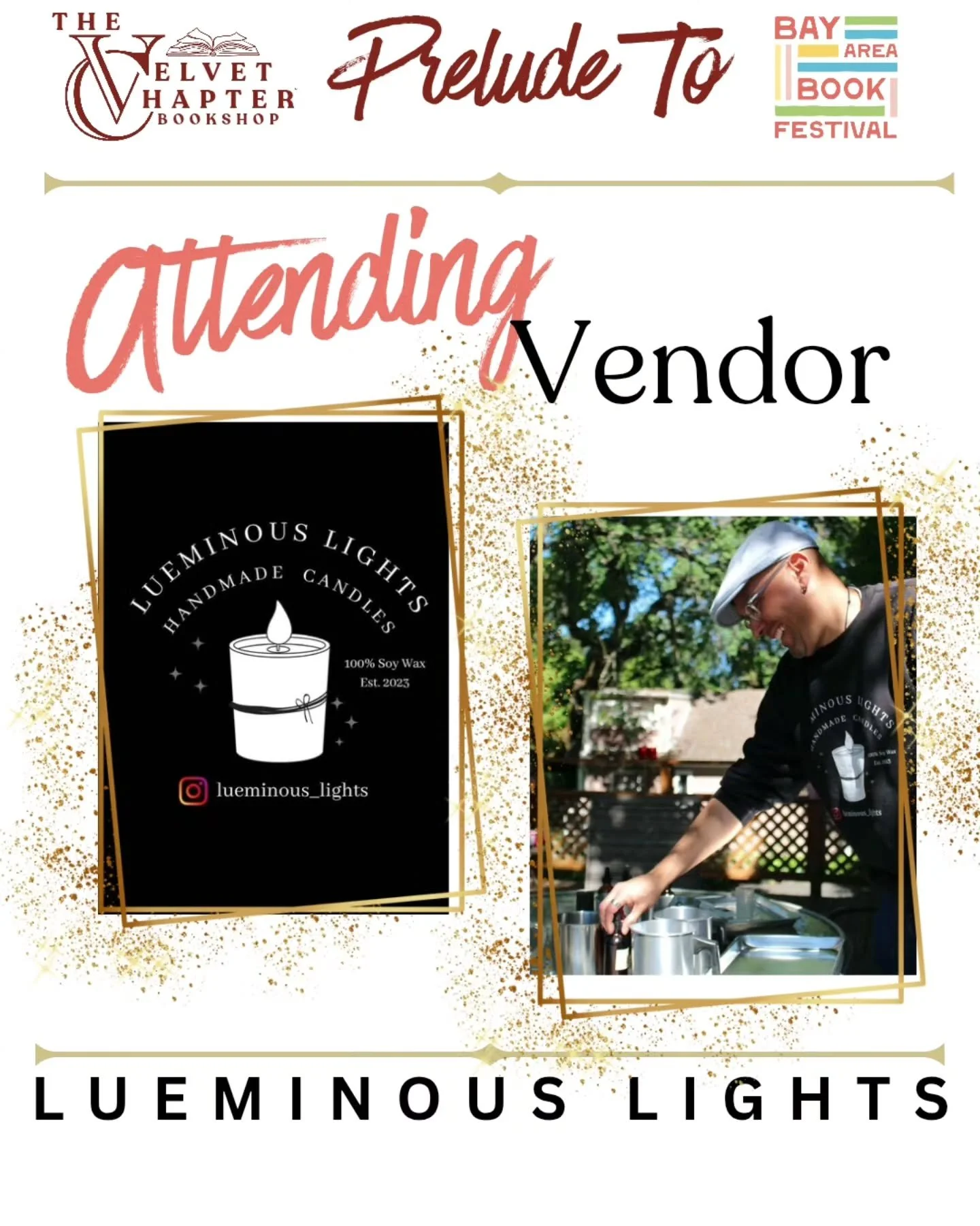 We are so excited to welcome Lueminous Lights to the Prelude to the Bay Area Book Festival on Thursday, May 28 ✨

We can&rsquo;t wait to showcase their amazing homemade candles alongside an evening full of stories, community, and bookish magic ahead 