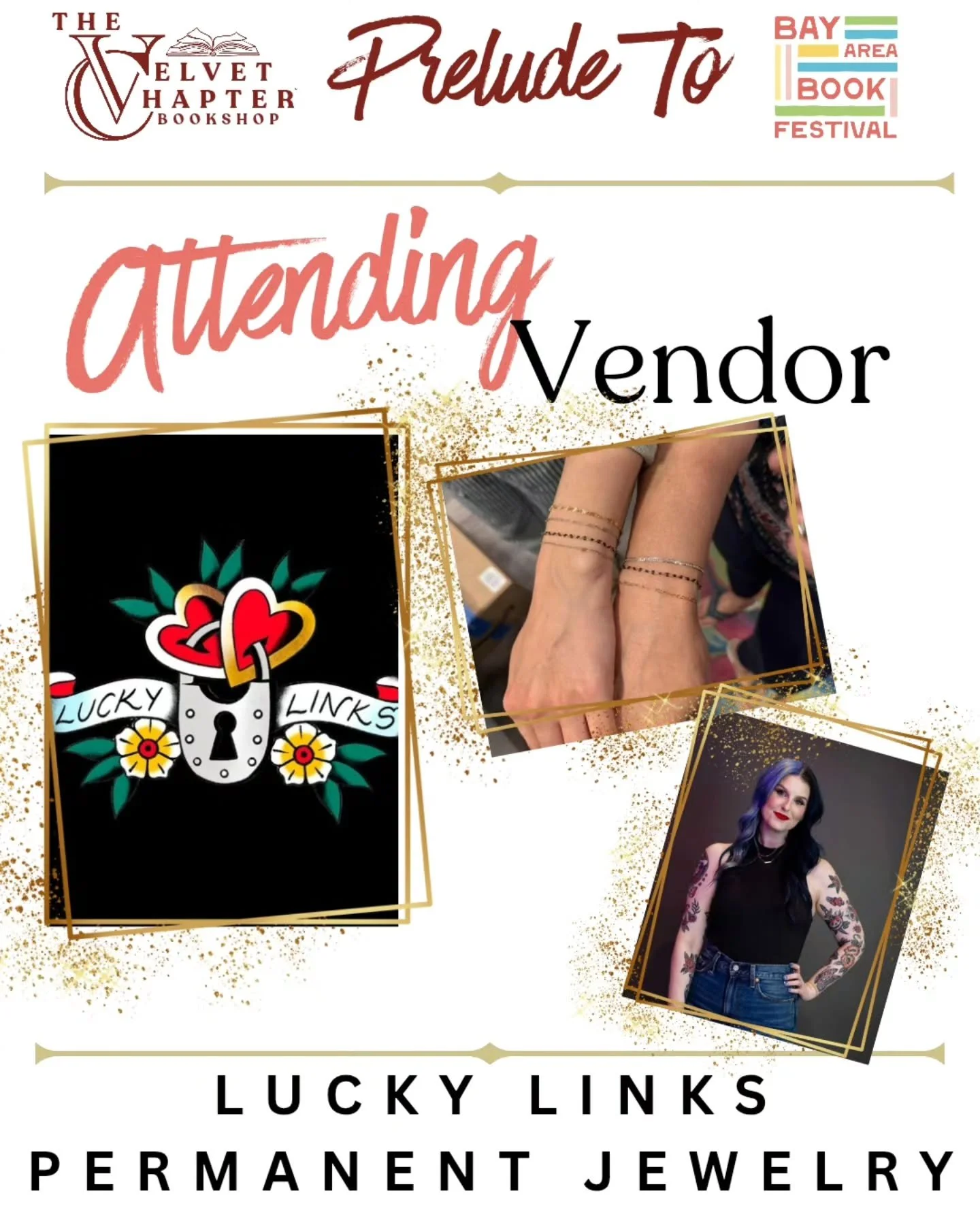 We are so excited to welcome Lucky Links to the Prelude to the Bay Area Book Festival on Thursday, May 28 ✨

We can&rsquo;t wait to showcase their beautiful Permanent Jewelry alongside an evening full of stories, community, and bookish magic ahead of