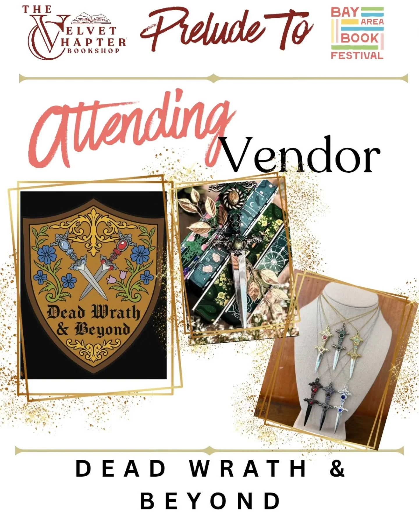 We are so excited to welcome Dead Wrath &amp; Beyond to the Prelude to the Bay Area Book Festival on Thursday, May 28 ✨

We can&rsquo;t wait to showcase their incredible daggers and dagger merch alongside an evening full of stories, community, and bo