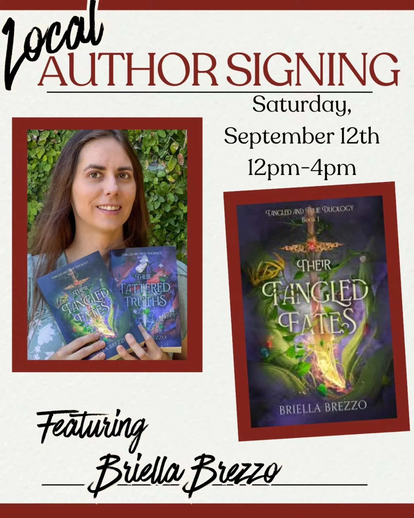 Enter a world where fate is tangled, secrets run deep, and magic always comes with a price&hellip; 

We&rsquo;re thrilled to welcome local author Briella Brezzo to The Velvet Chapter for an afternoon of fantasy, fate, and forbidden secrets! 

Join us