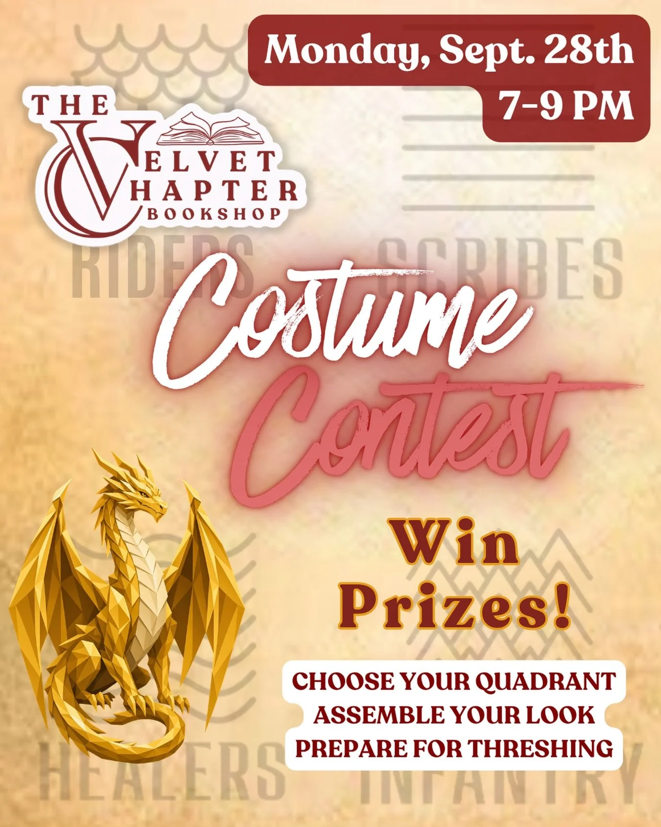 The dragons are circling, the Quadrants are forming, and your closet is about to face its most dangerous challenge yet. Welcome to Threshing Day, where your riding skill won&rsquo;t be the only thing judged. 

Come dressed for your favorite Quadrant,