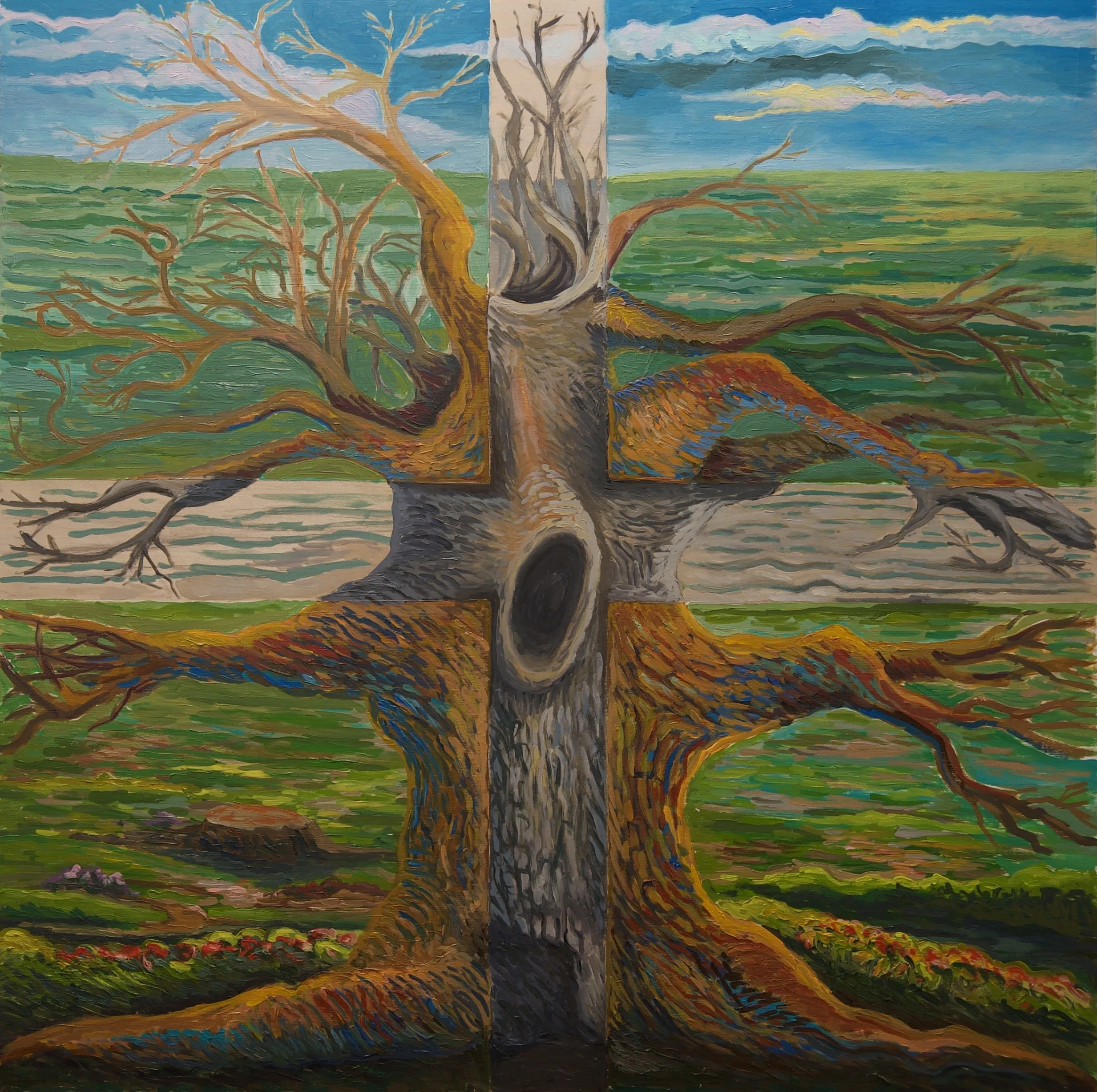  Tree Quarters  
2024
Oil on Wood
36" x 36"