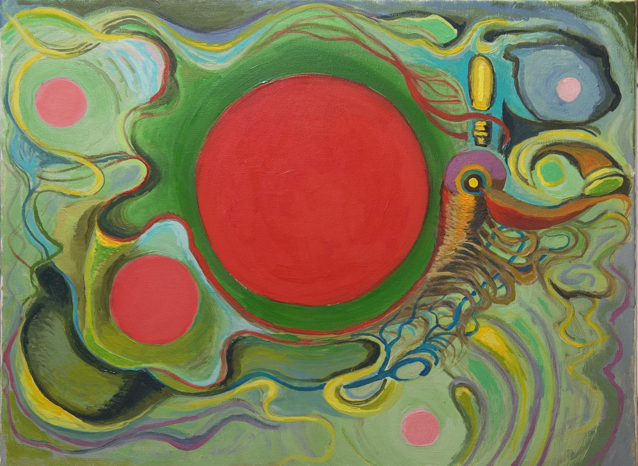  Red Circle Abstract  
2024
Oil on Canvas
18” x 24”