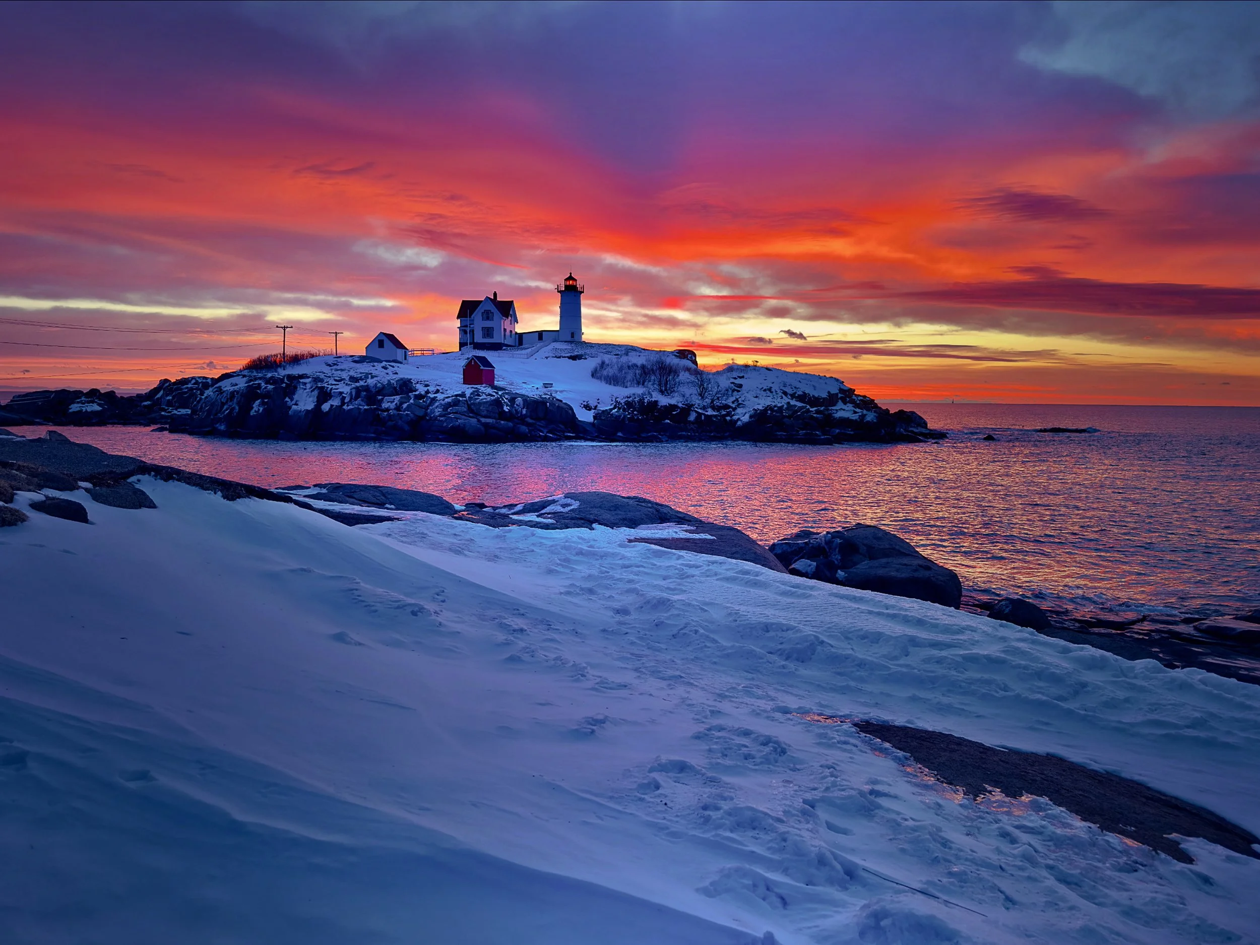 Nubble Winter Rise#2, 12"x18"  $110.00