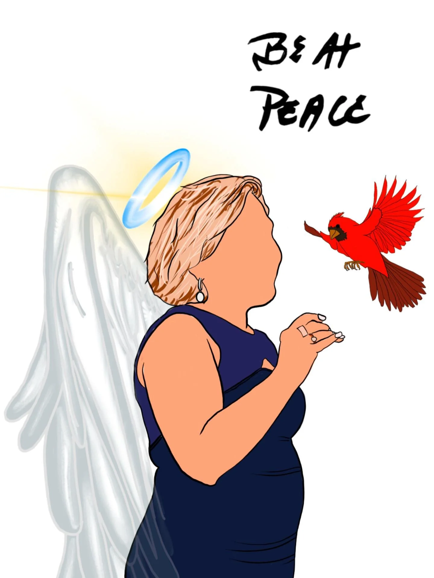 A good way to remember loved ones and always have them around.
Good for a phone background or printed out and framed in your living room.
Personalized line drawings on my website, with an added cardinal and her handwriting. 👼🕊️