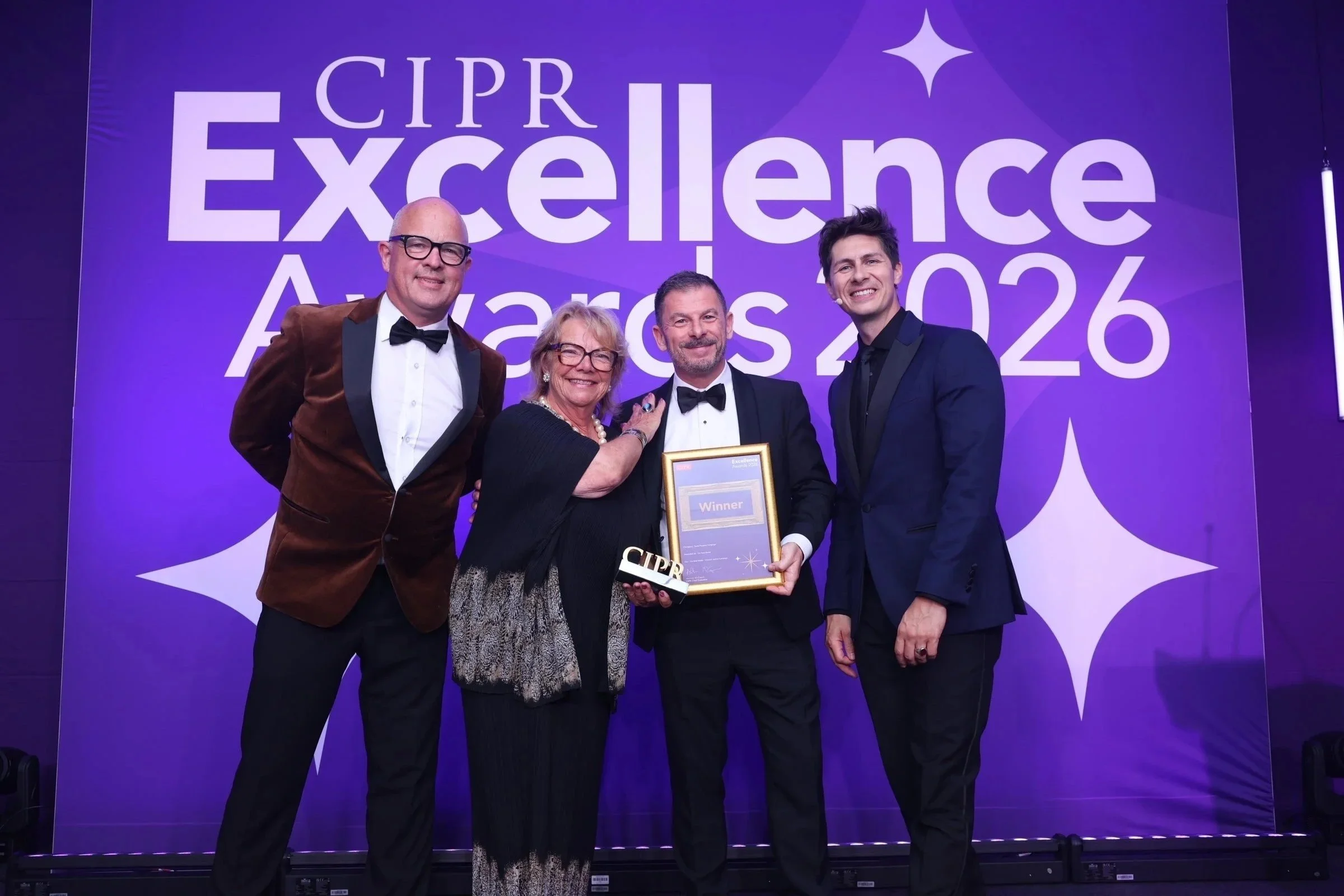  Tim Reid and Susan Phoenix accepting the CIPR Excellence Award award