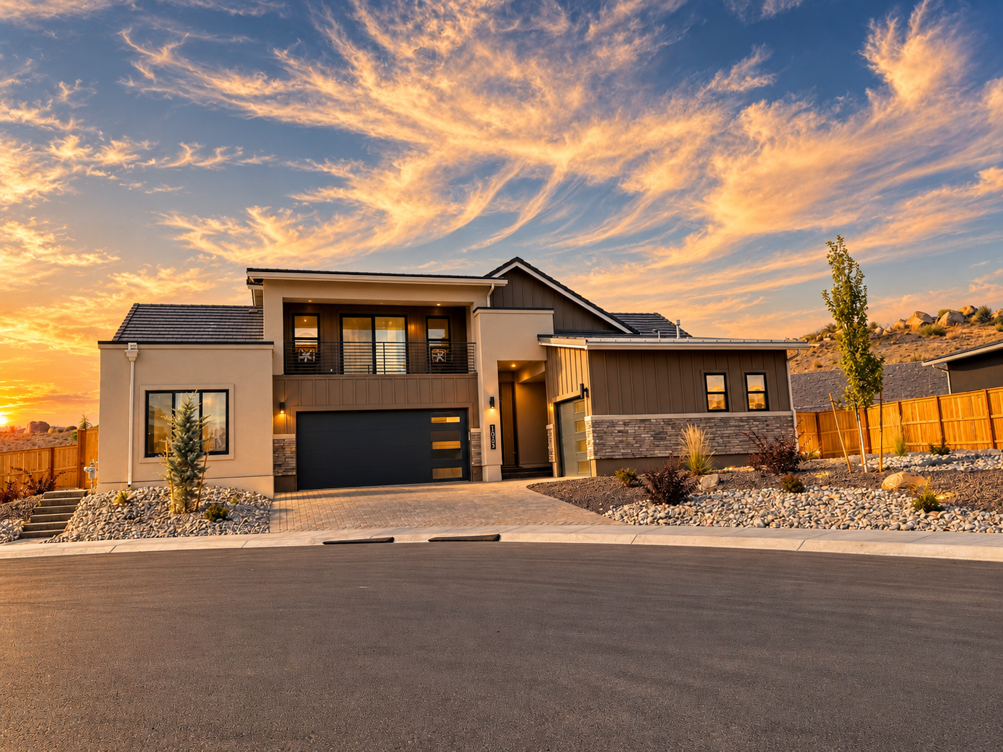 Golden Sunset Over Modern Home.png