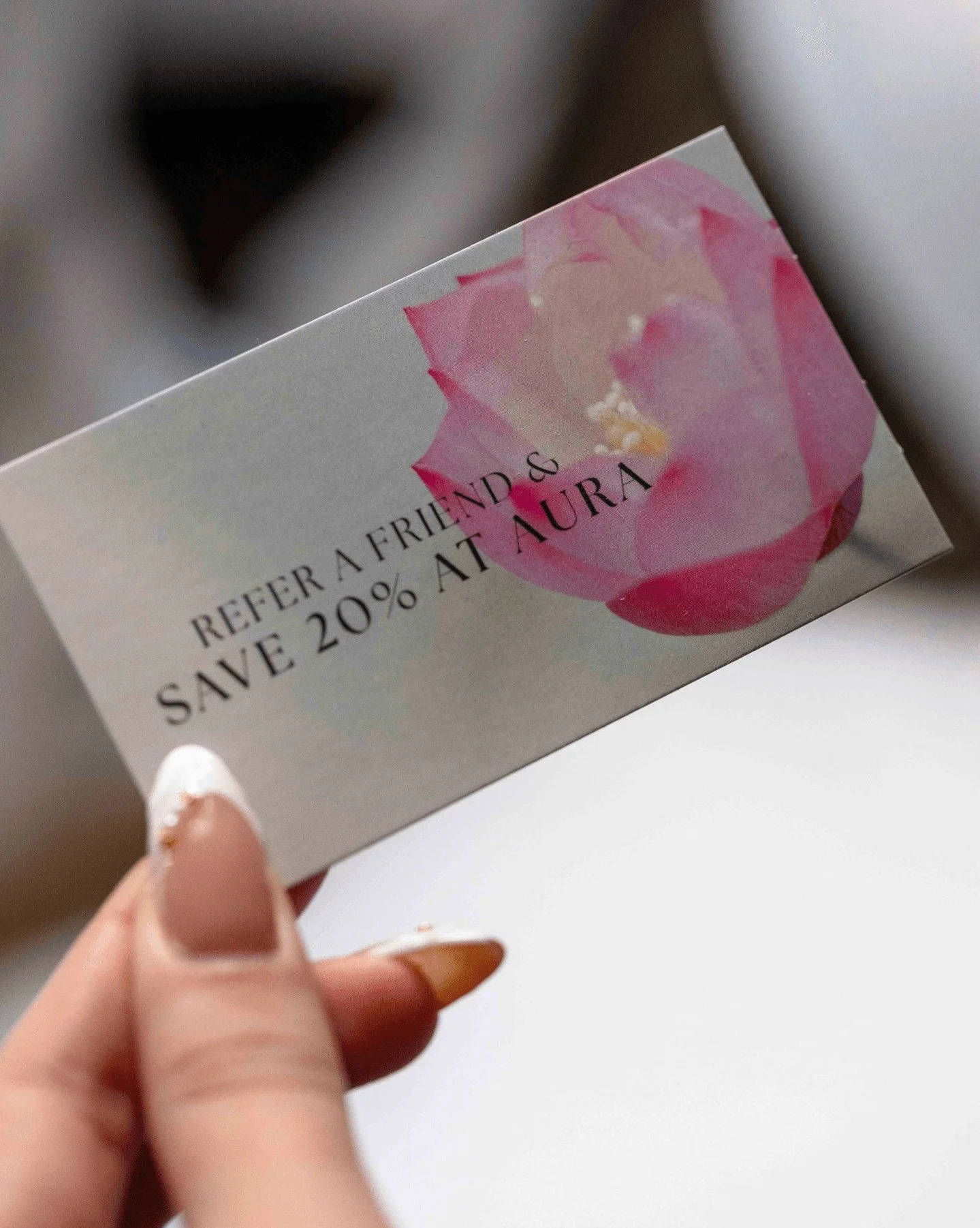 Good things are better shared.

Refer a friend and save 20% on your next Aura visit ✨
Ask us in the salon for details.