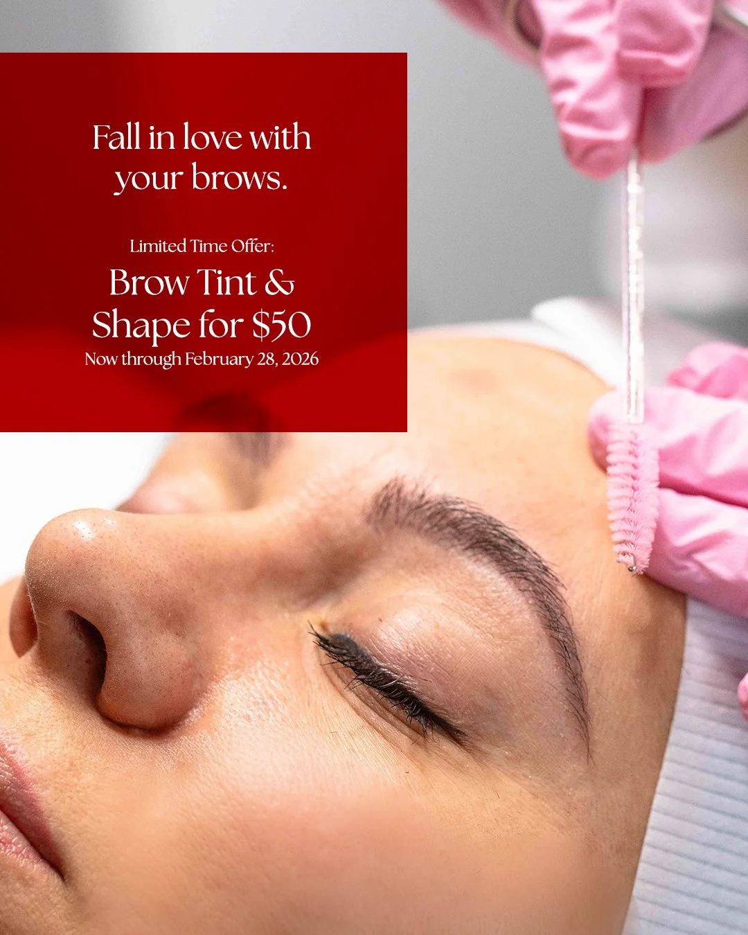 We&rsquo;re continuing Love Month at Aura 🤍

Fall in love with your brows.
Brow Tint + Shape &mdash; $50

Now through February 28, 2026
Inquire at the salon.