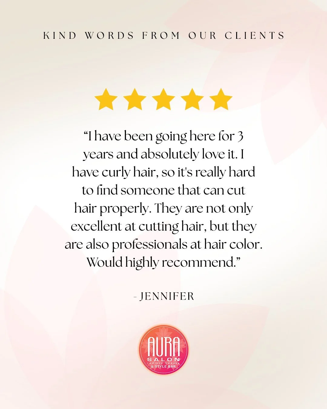 "I have been going here for 3 years and absolutely love it. I have curly hair, so it's really hard to find someone that can cut hair properly. They are not only excellent at cutting hair, but they are also professionals at hair color. Would high
