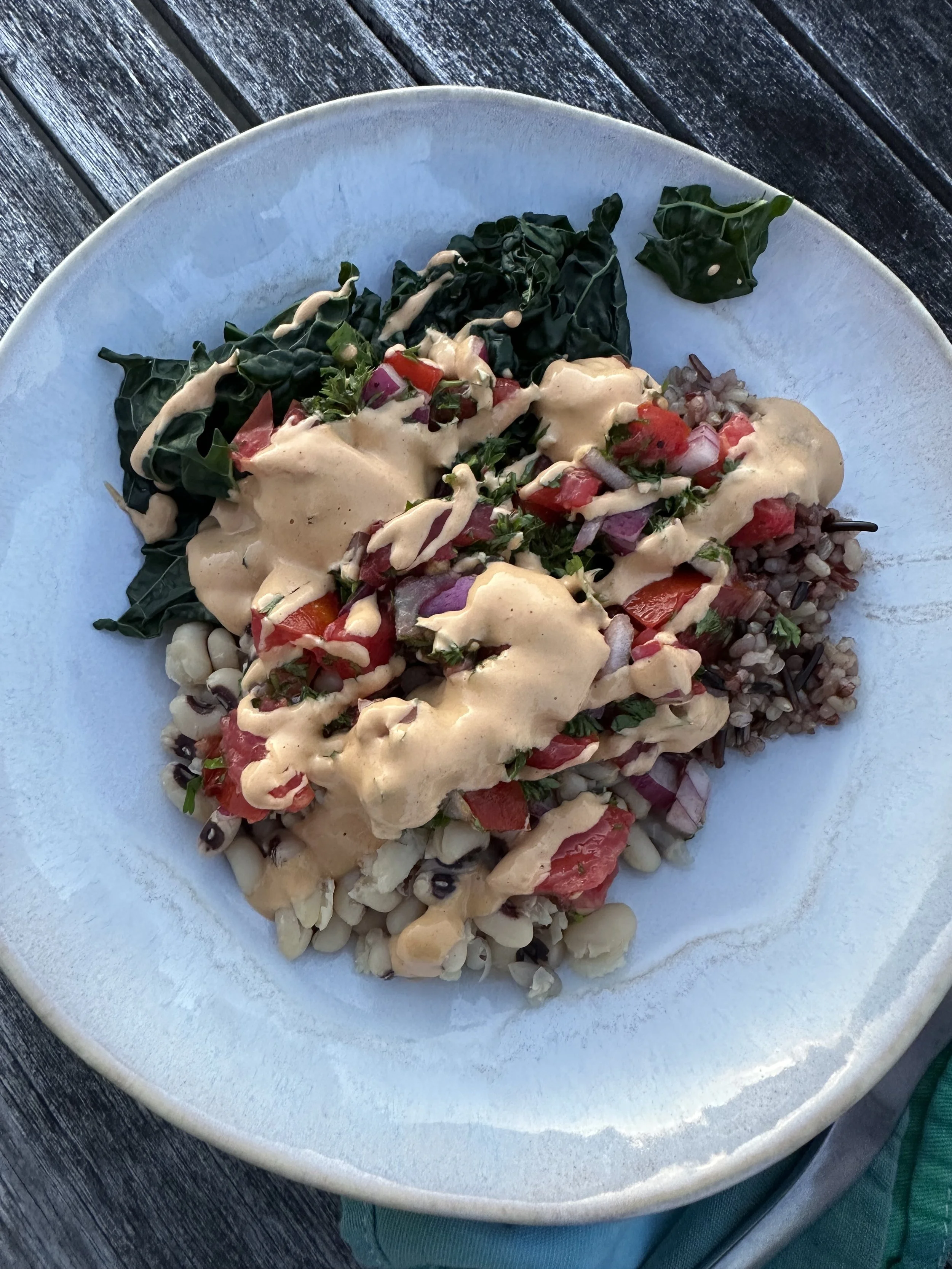 Hoppin' John Bowls with Hot Tahini Sauce