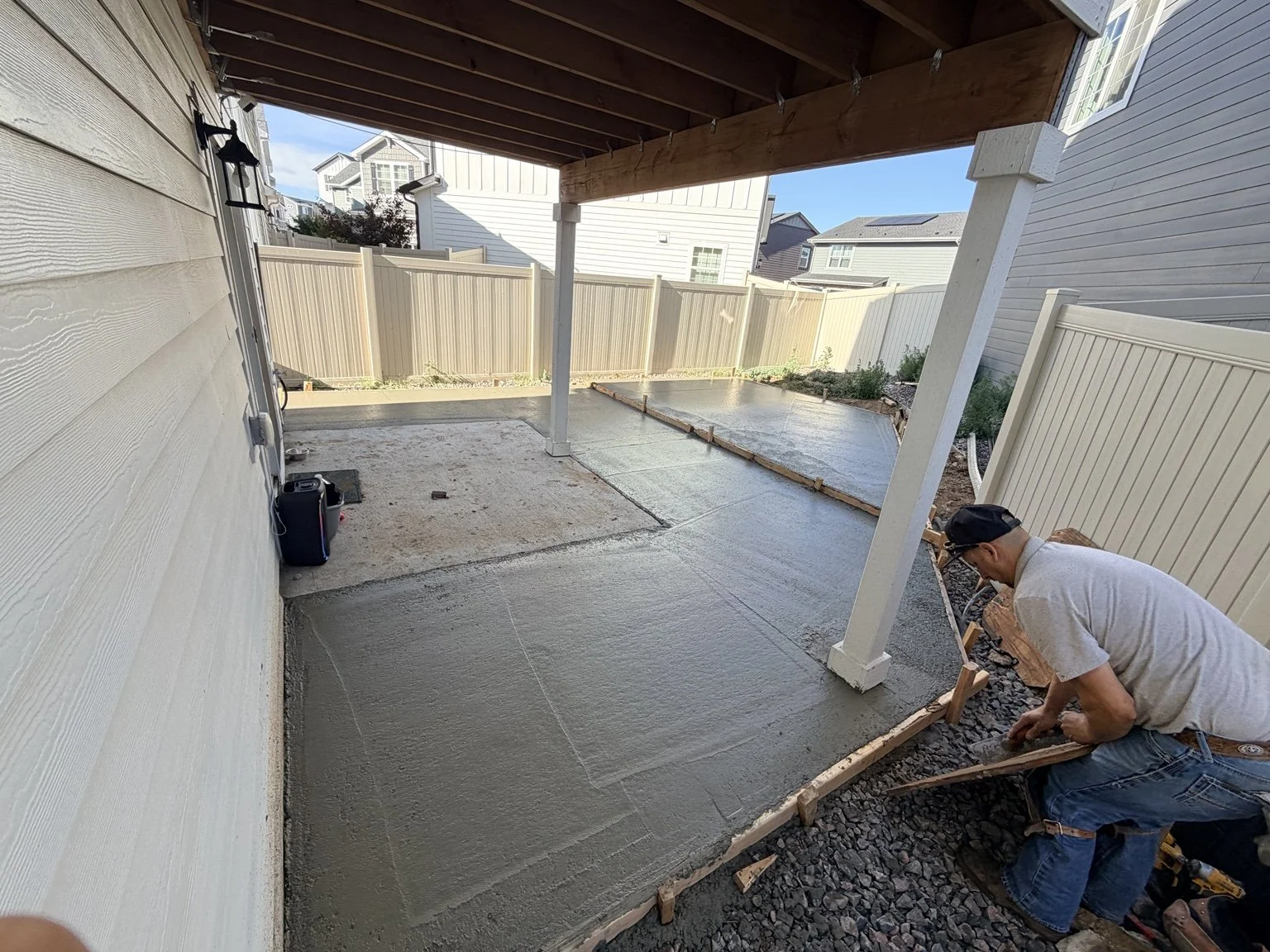 Concrete being finished