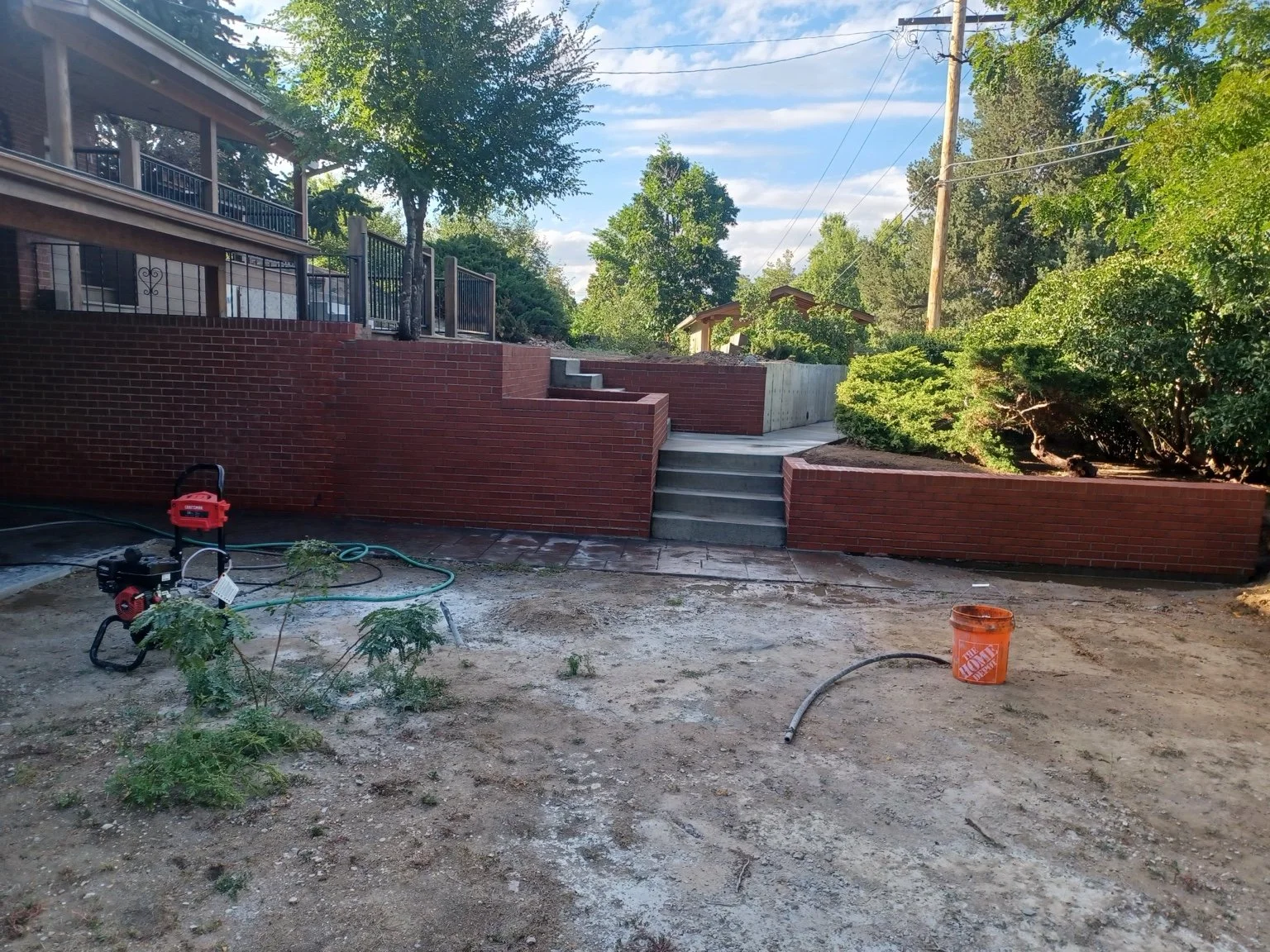 Brick retaining and landscape walls