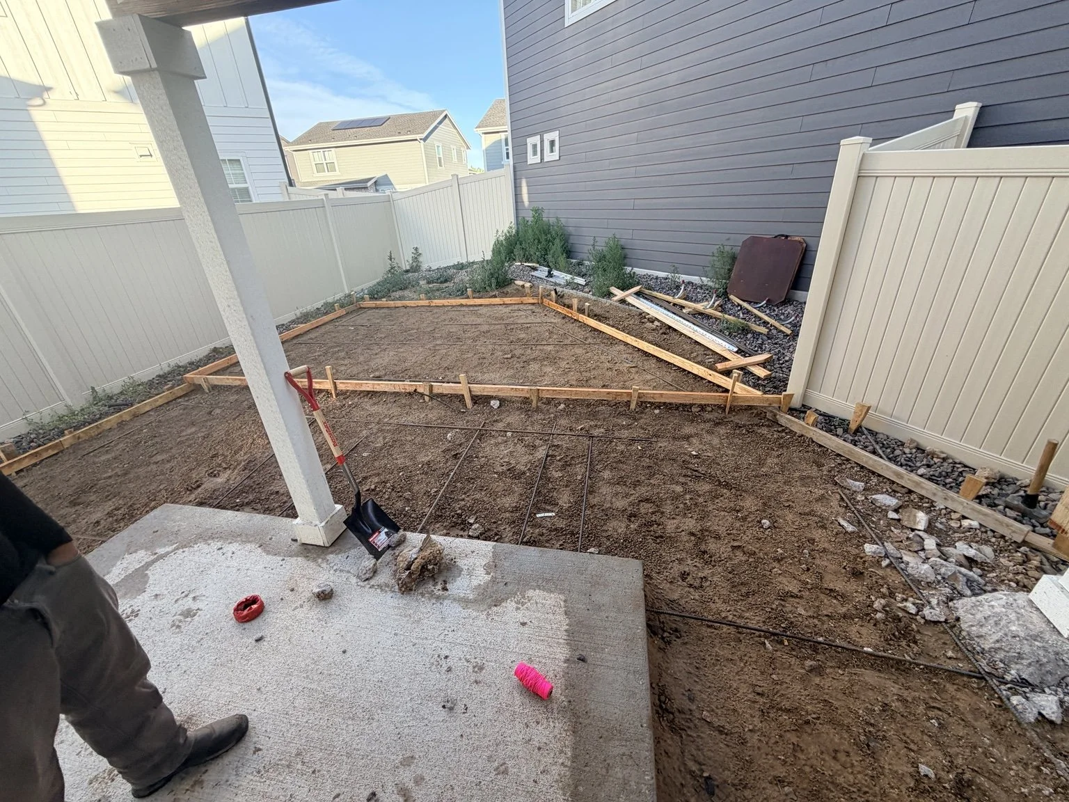Concrete forms and reinforcement