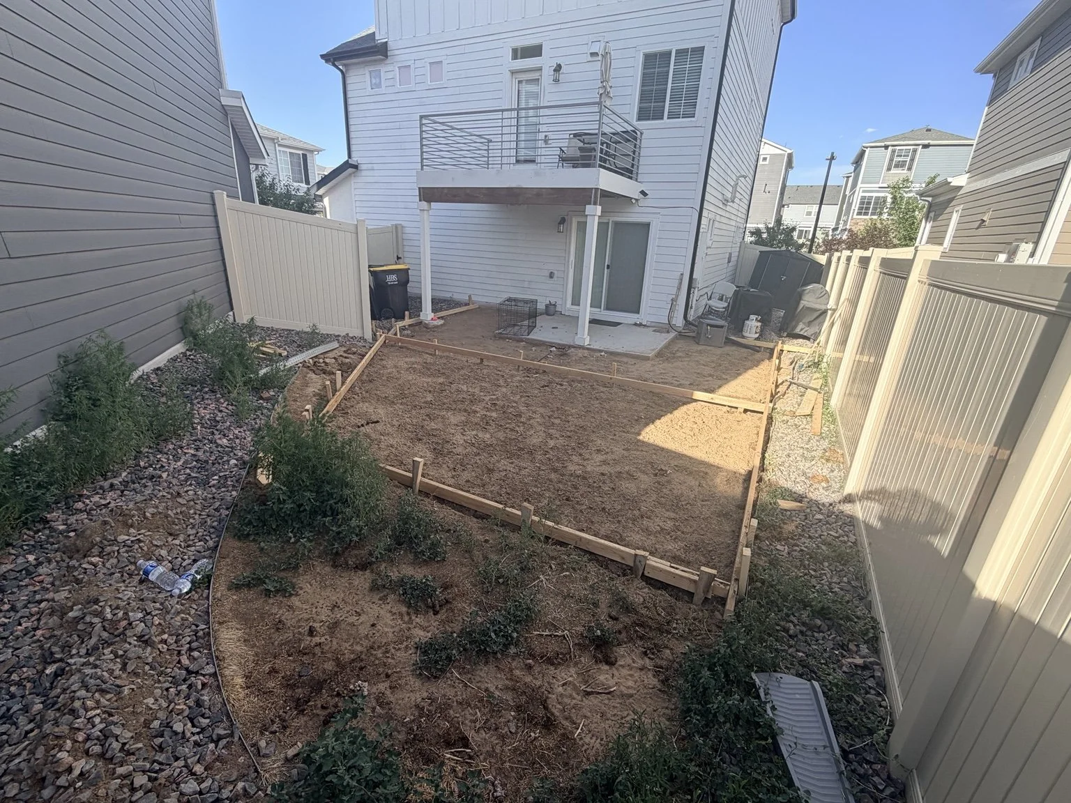 Concrete patio preparation