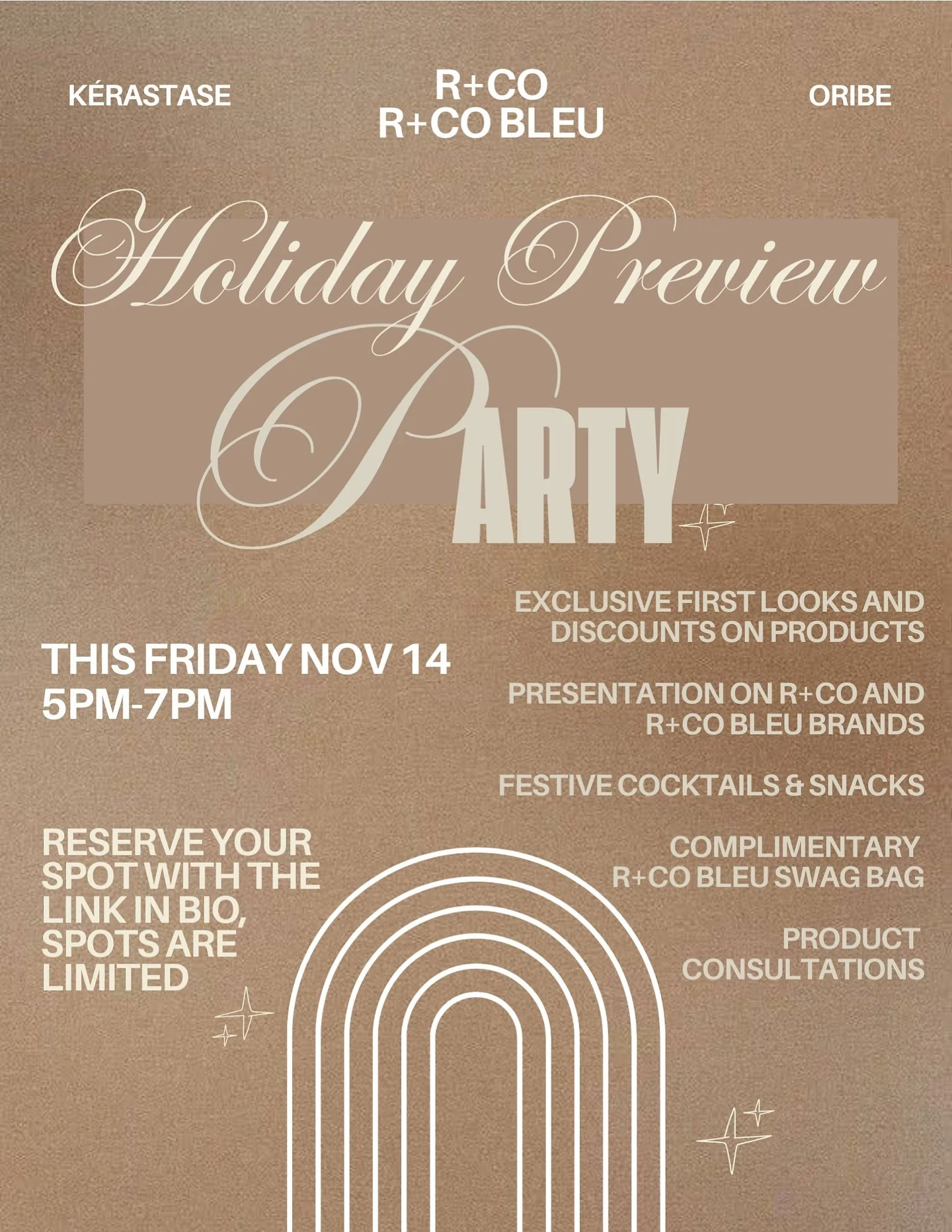 ✨You&rsquo;re invited to our Holiday Preview Party!✨

Join us Friday, November 14 from 5&ndash;7 PM for an evening of festive fun, exclusive deals, and holiday cheer! 

🎁Get first pick at our holiday sets &mdash; they go fast!

🎁Receive customized 
