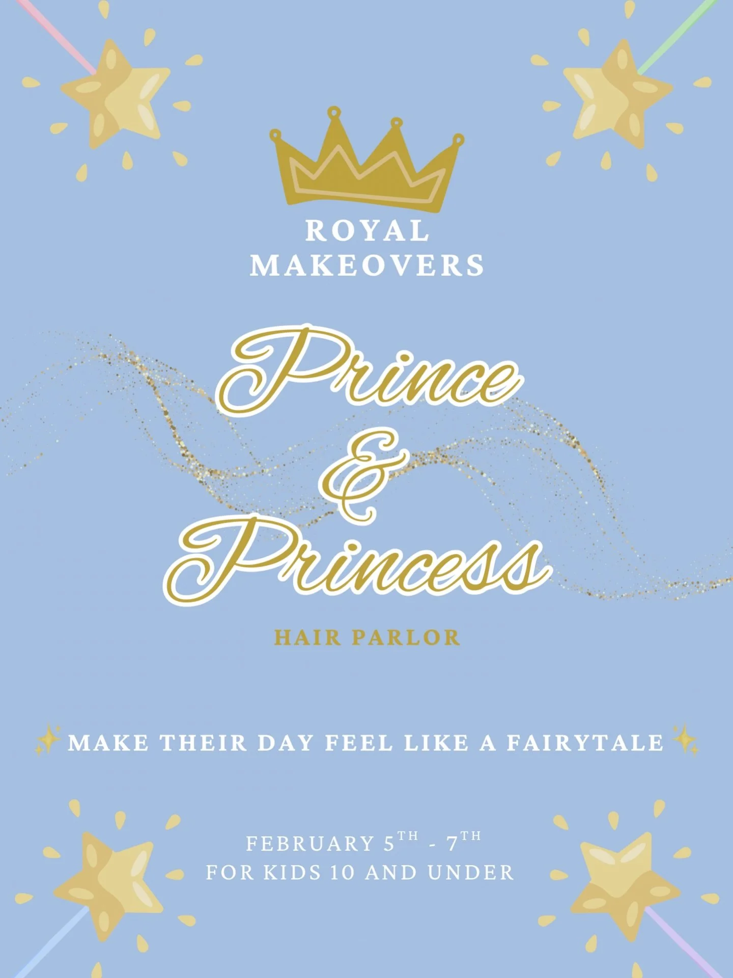 🏰✨ Don&rsquo;t miss this magical opportunity! ✨🏰
Whether you&rsquo;re headed to Disney on Ice or just planning a royal day out, your little ones will absolutely love this experience.

Welcome to our Prince &amp; Princess Hair Parlor, where fairytal