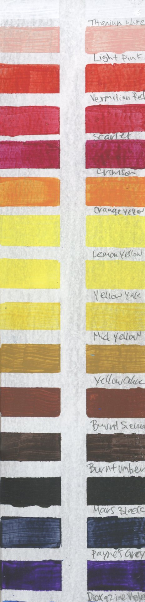 Meeden Acrylics – Lightfast Test – Baseline – Part 1 (Titanium White–Dioxazine Violet) – 2026-07-07.jpg