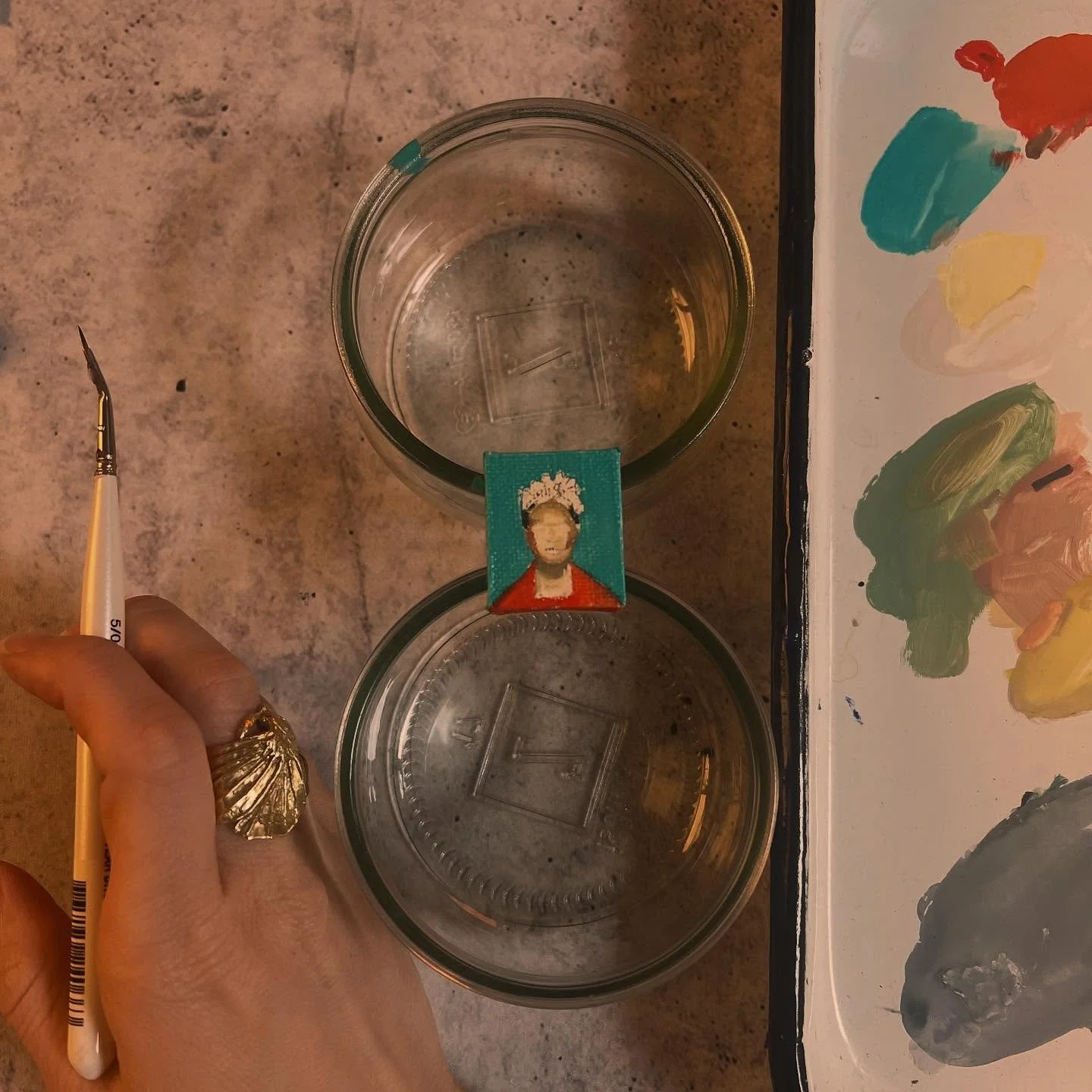 Diving into micro paintings. 
Again, painting&hellip; can you guess who?