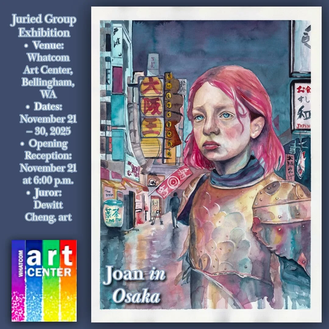 I&rsquo;m excited to share that Joan in Osaka has been accepted into Sharing Mythologies, a juried group exhibition at @whatcomartcenter in Bellingham (Nov 21&ndash;30), hosted by @l7_gallery 
What makes this feel meaningful is knowing it was juried 