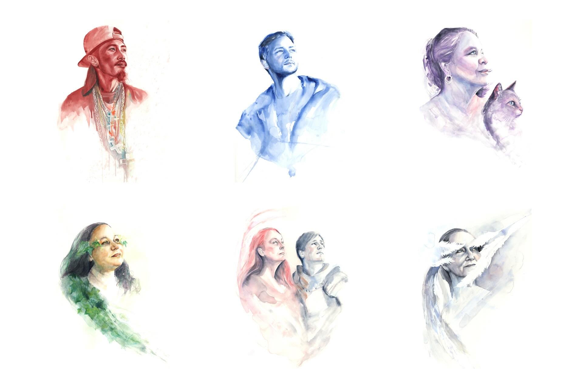 Composite of I Was Once, Too, a Child.

One thing I kept noticing while painting this series was how differently each person occupied space.

Some people moved carefully.
Some immediately left bold marks on the paper.
Some spoke through objects.
Some