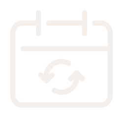 Icon of a calendar with a refresh or repeat symbol