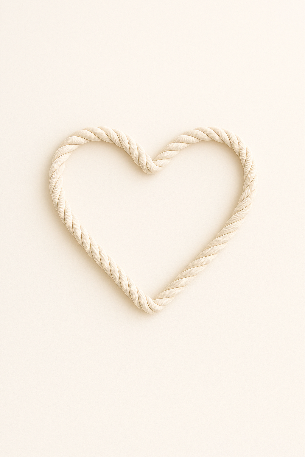 A heart shape formed from rope symbolizes unbreakable love, tender strength, and covenant connection.