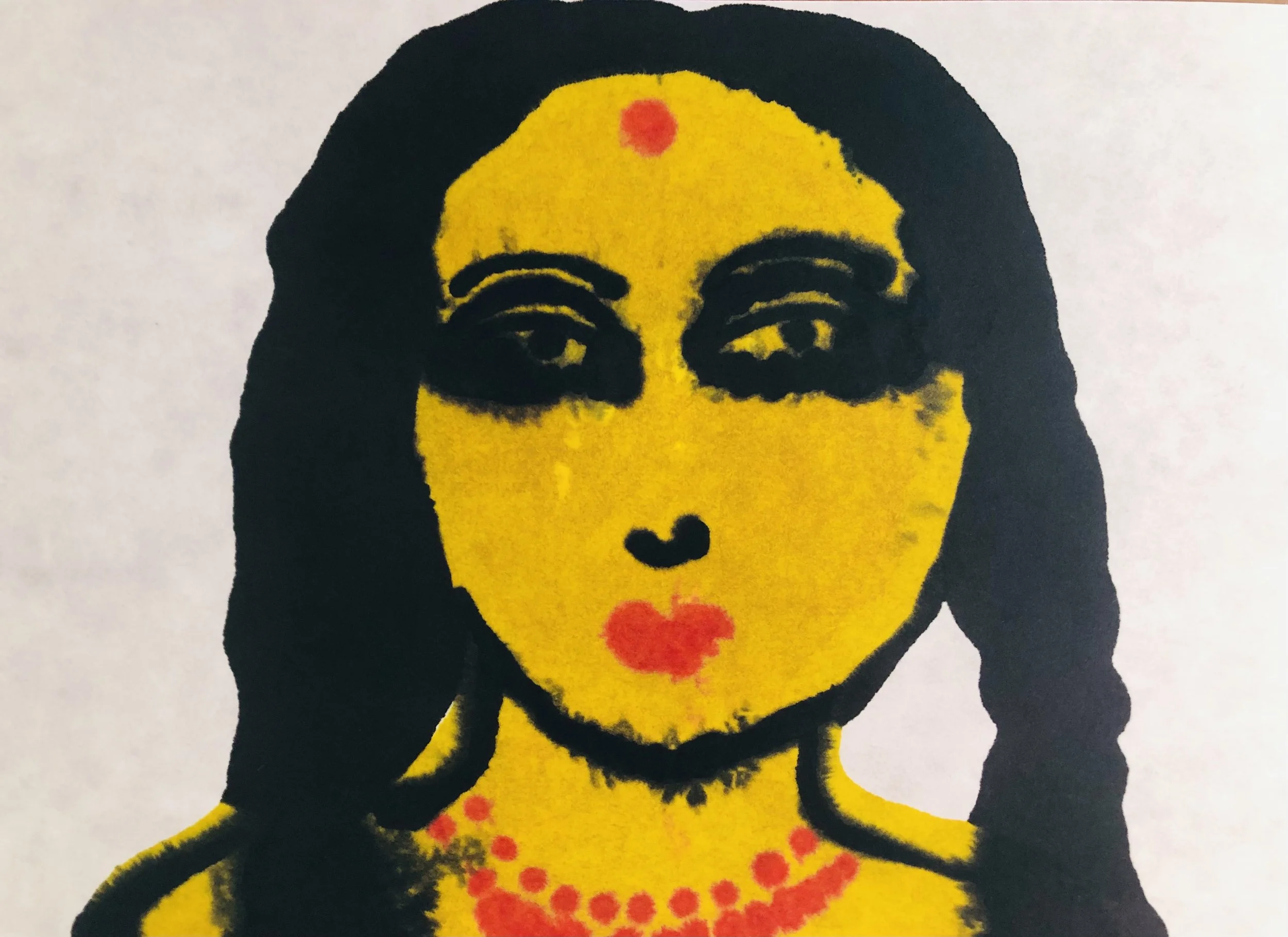 Title: Manjari bhava 3, 2025 , Medium:Ink on Rice paper , Dimensions: 8.27 inches x 11.69 inches.