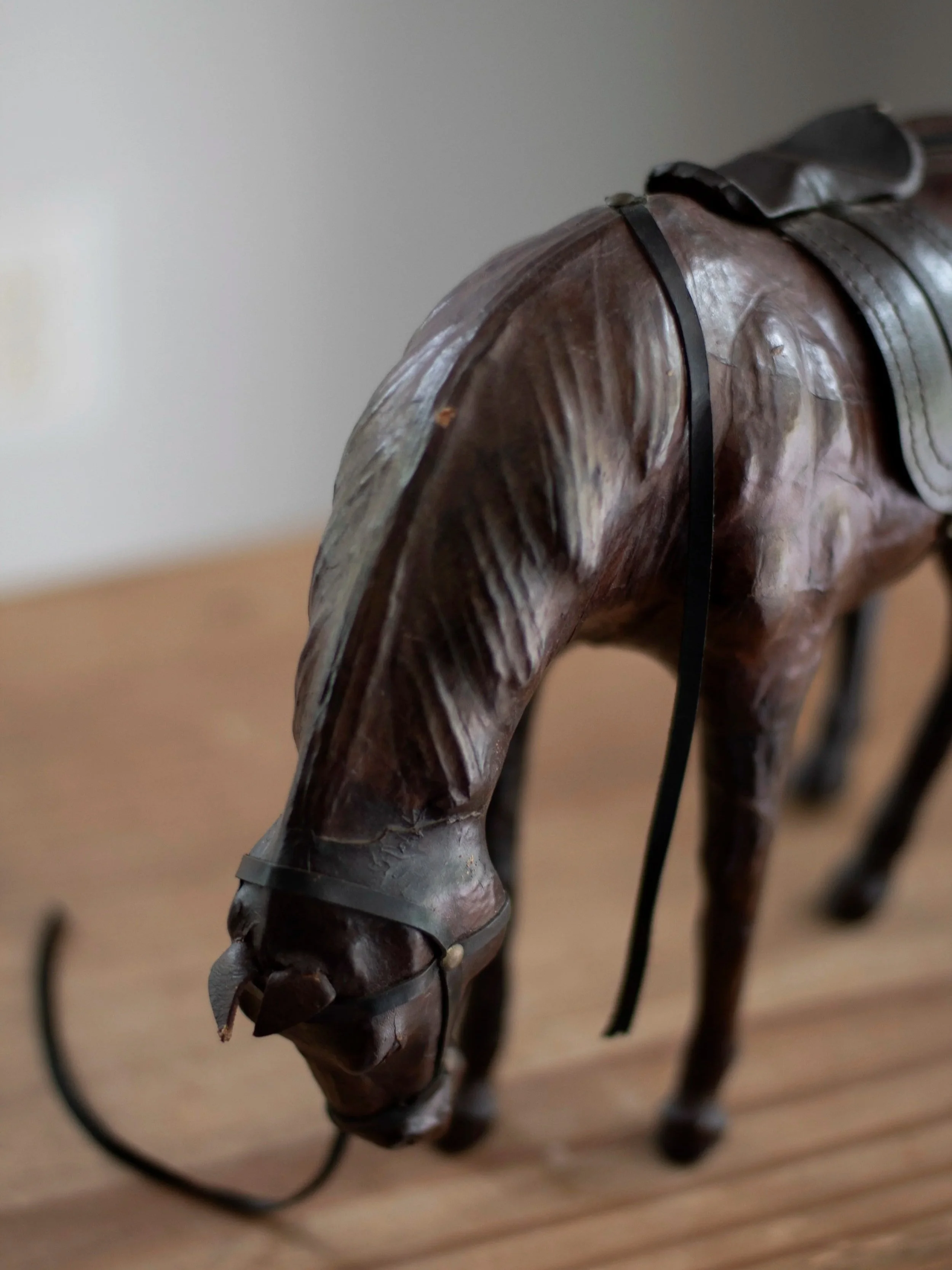 Leather Wrapped Equestrian Horse Statue