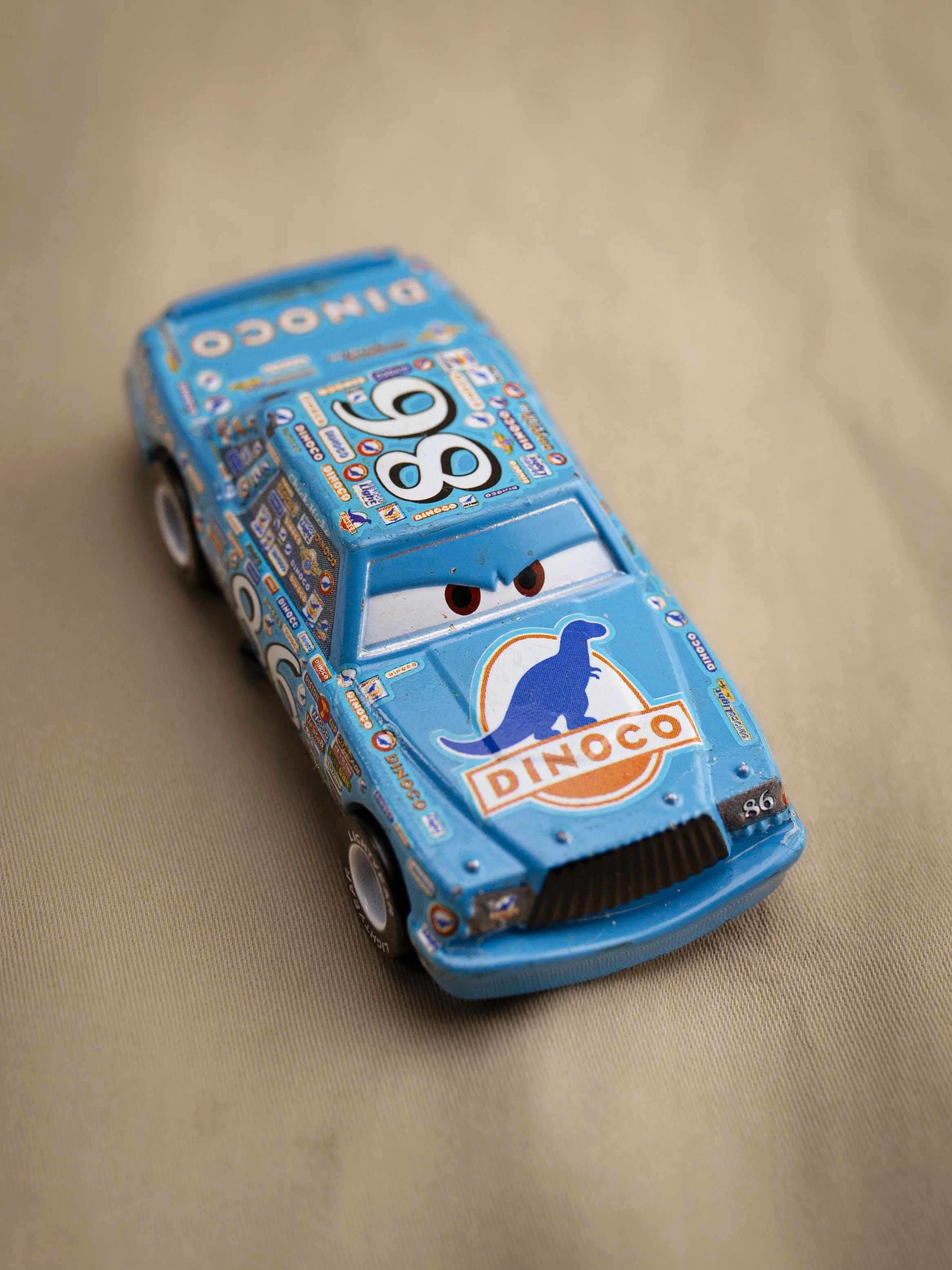 Piston Cup Dinoco Chick Hicks Ultra Rare Variant Full Sponsor Stickers  birdview