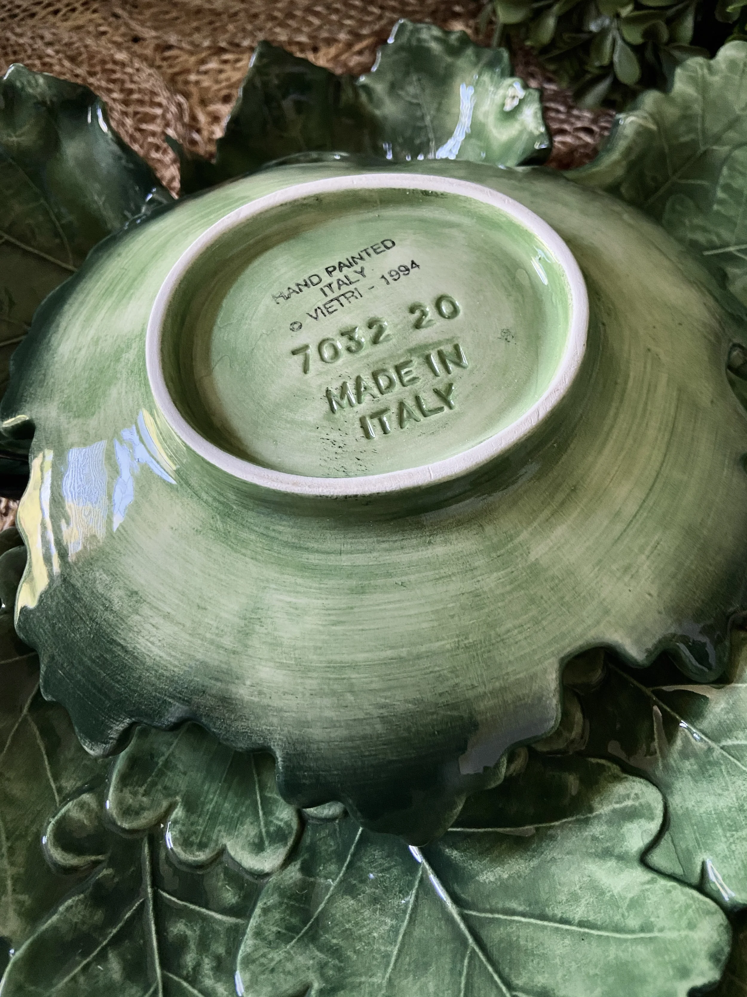 Signed Vietri Foglia Fresca Plates